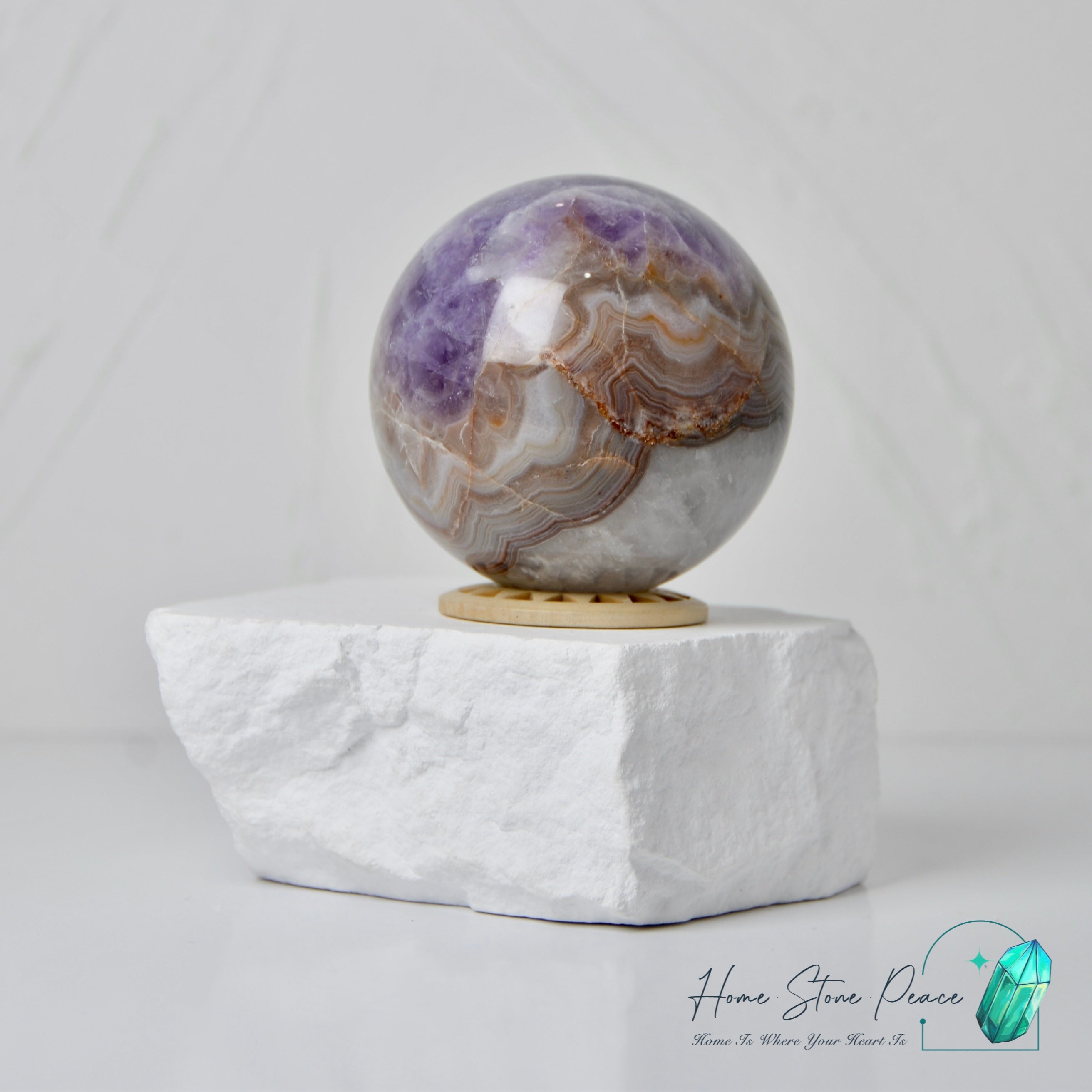 Amethyst Agate Sphere 紫水晶瑪瑙球