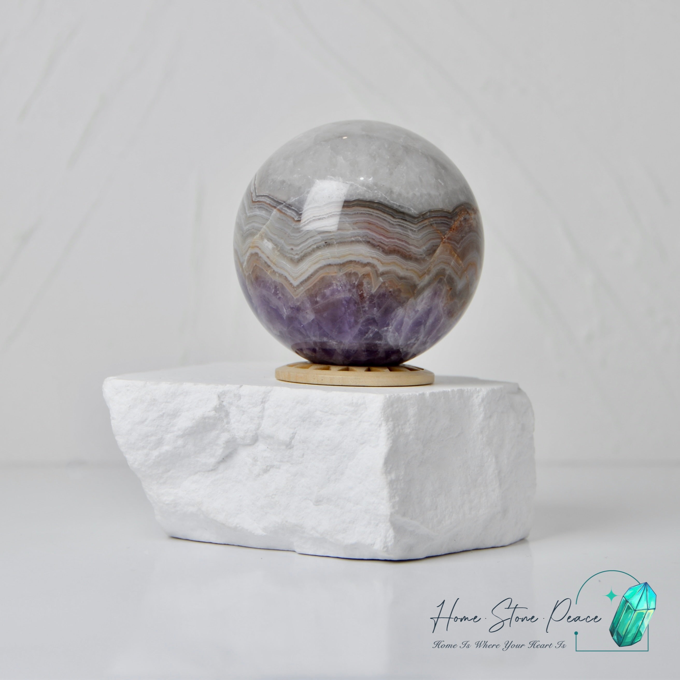 Amethyst Agate Sphere 紫水晶瑪瑙球