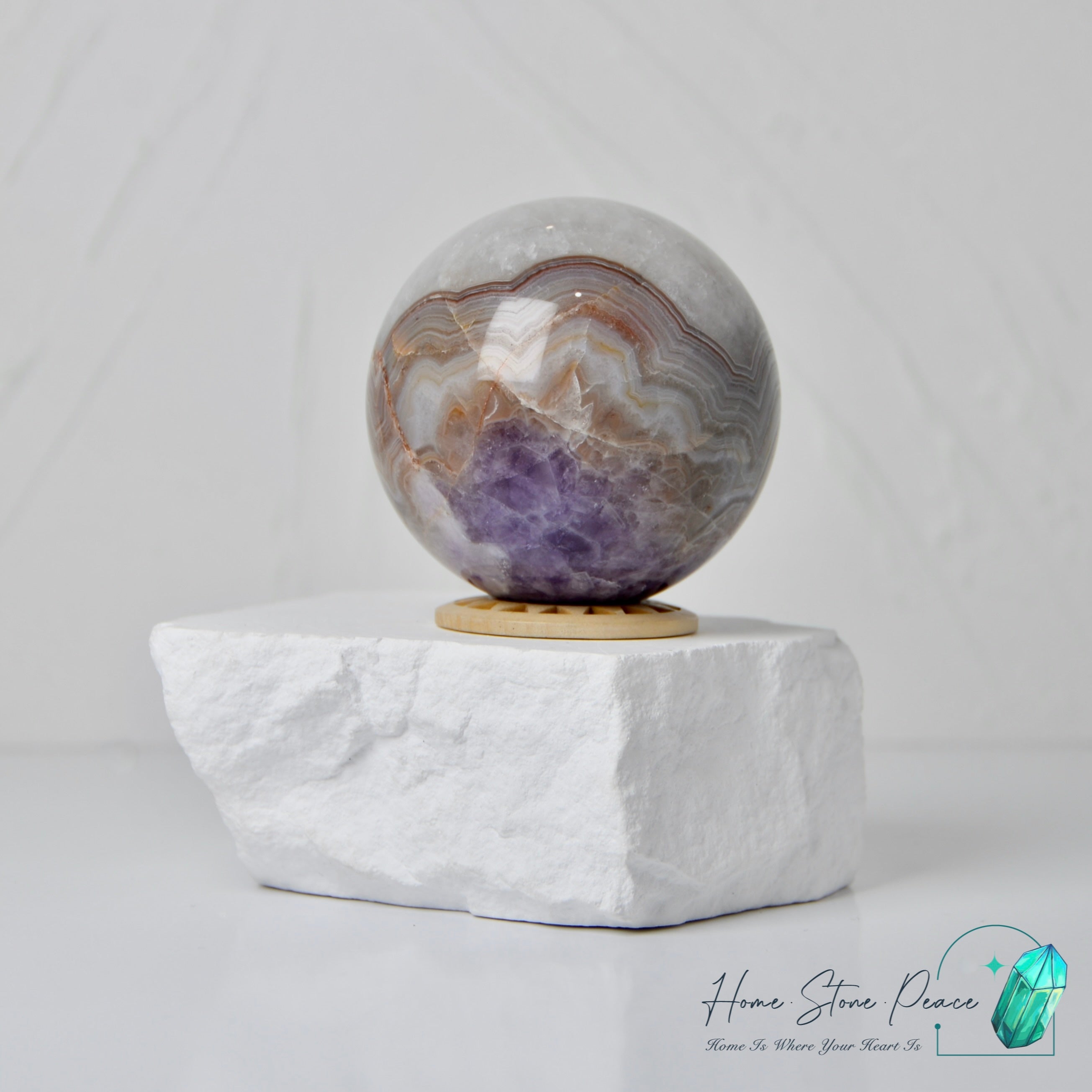 Amethyst Agate Sphere 紫水晶瑪瑙球