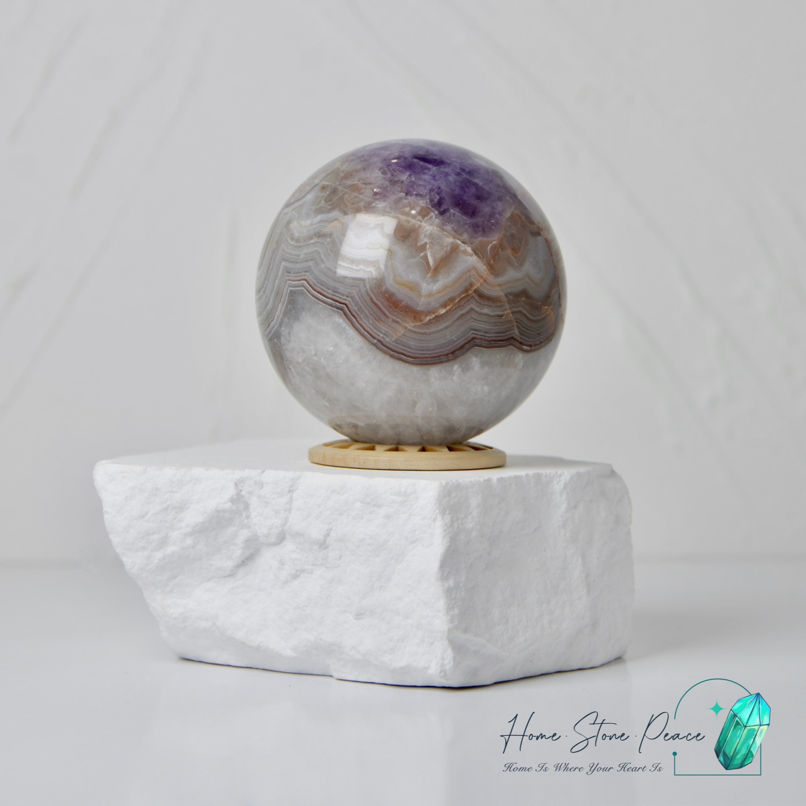 Amethyst Agate Sphere 紫水晶瑪瑙球