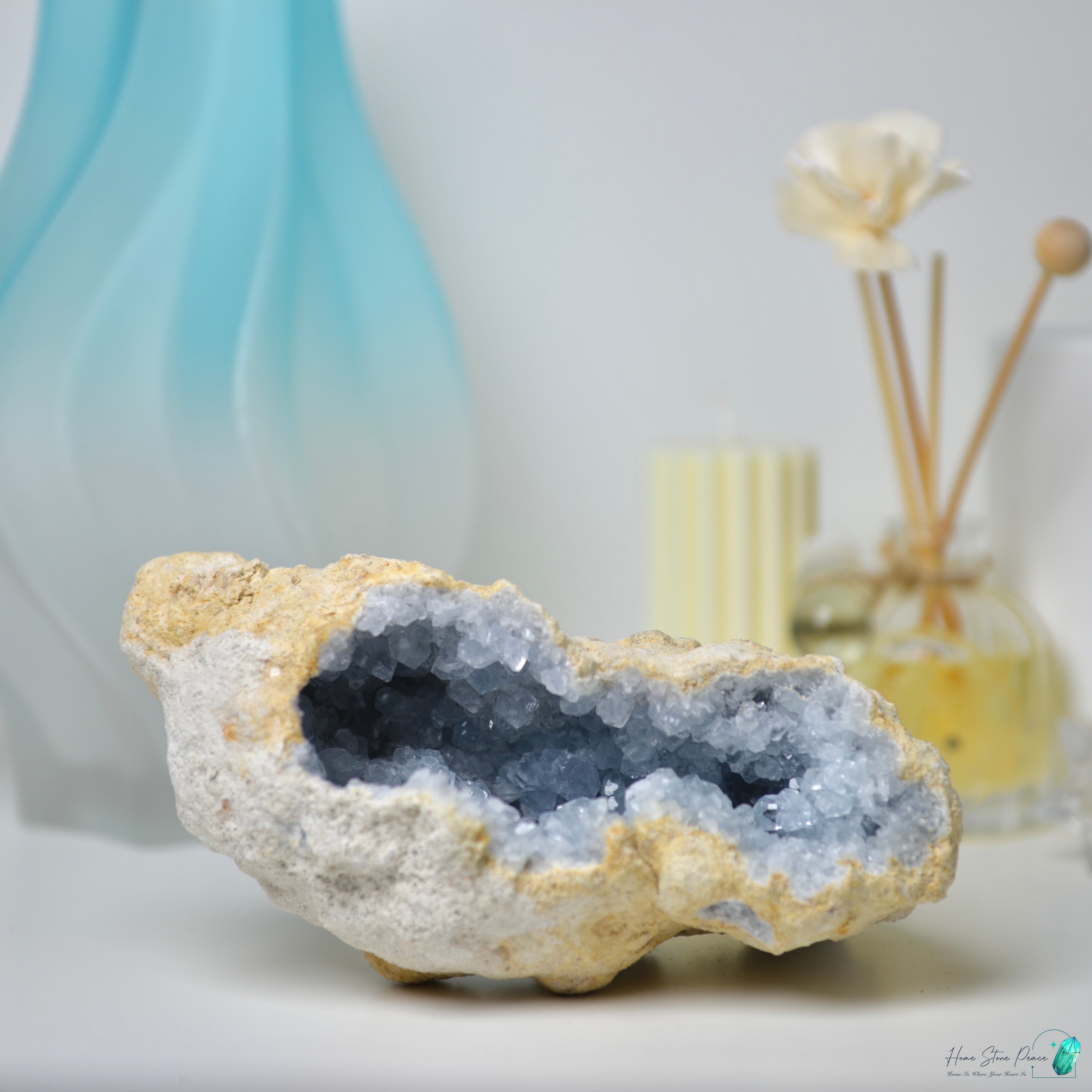 天青石石窩 Celestite Geode