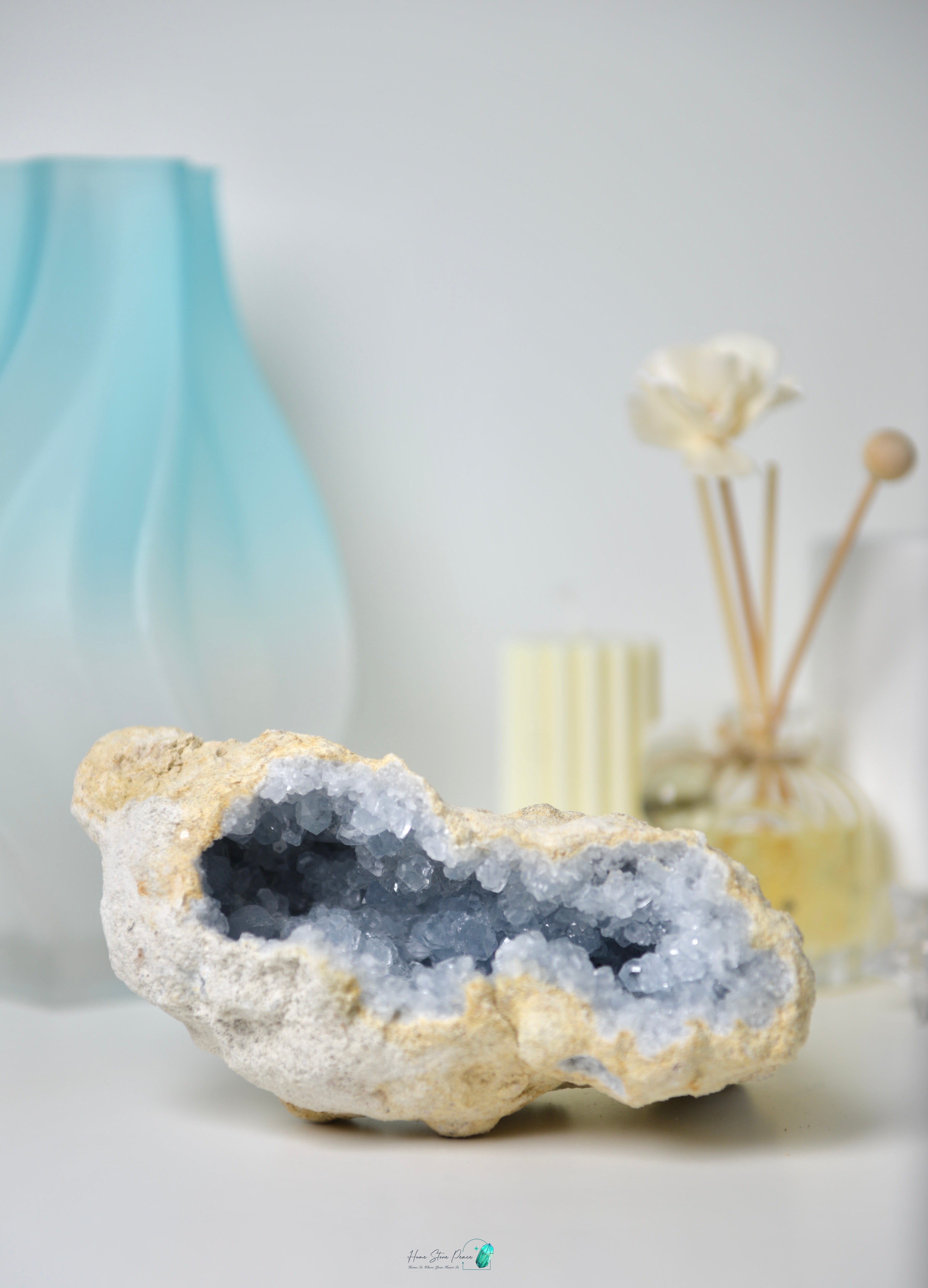 天青石石窩 Celestite Geode