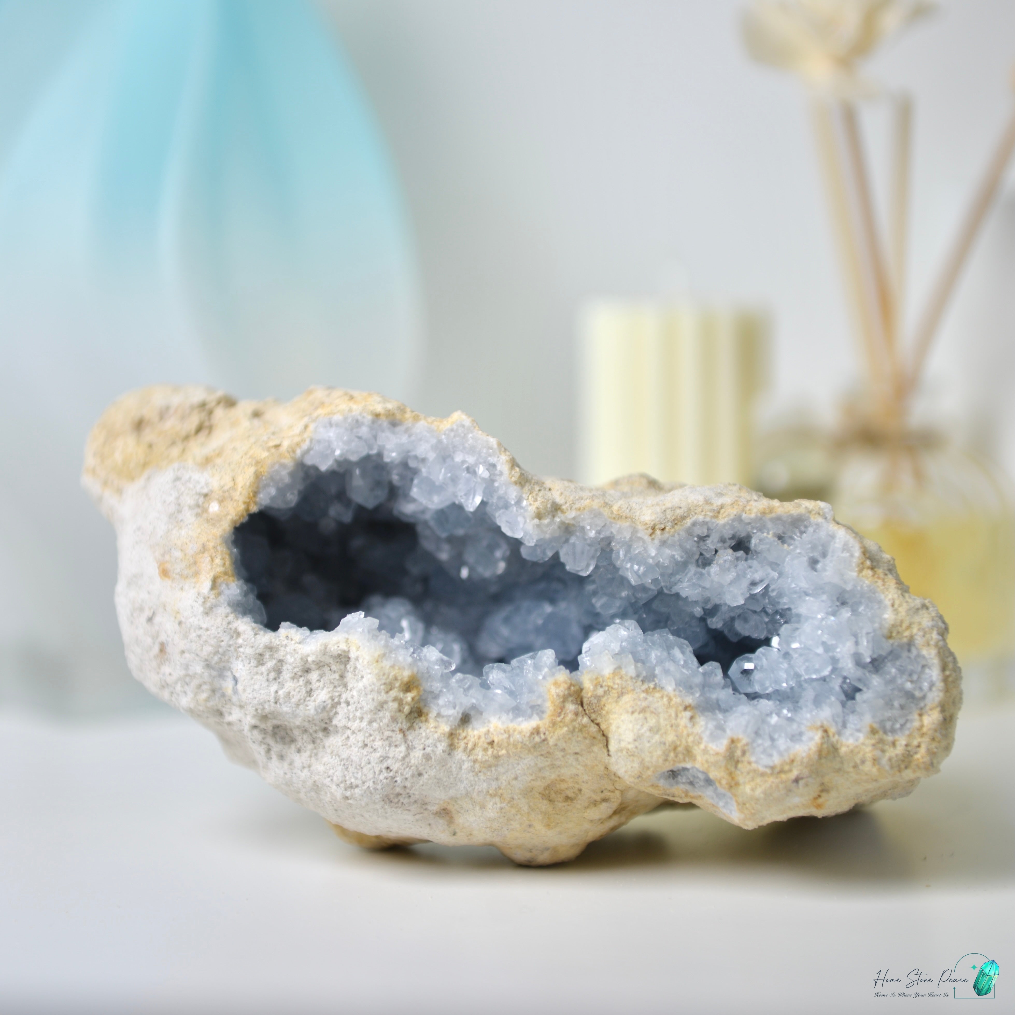 天青石石窩 Celestite Geode