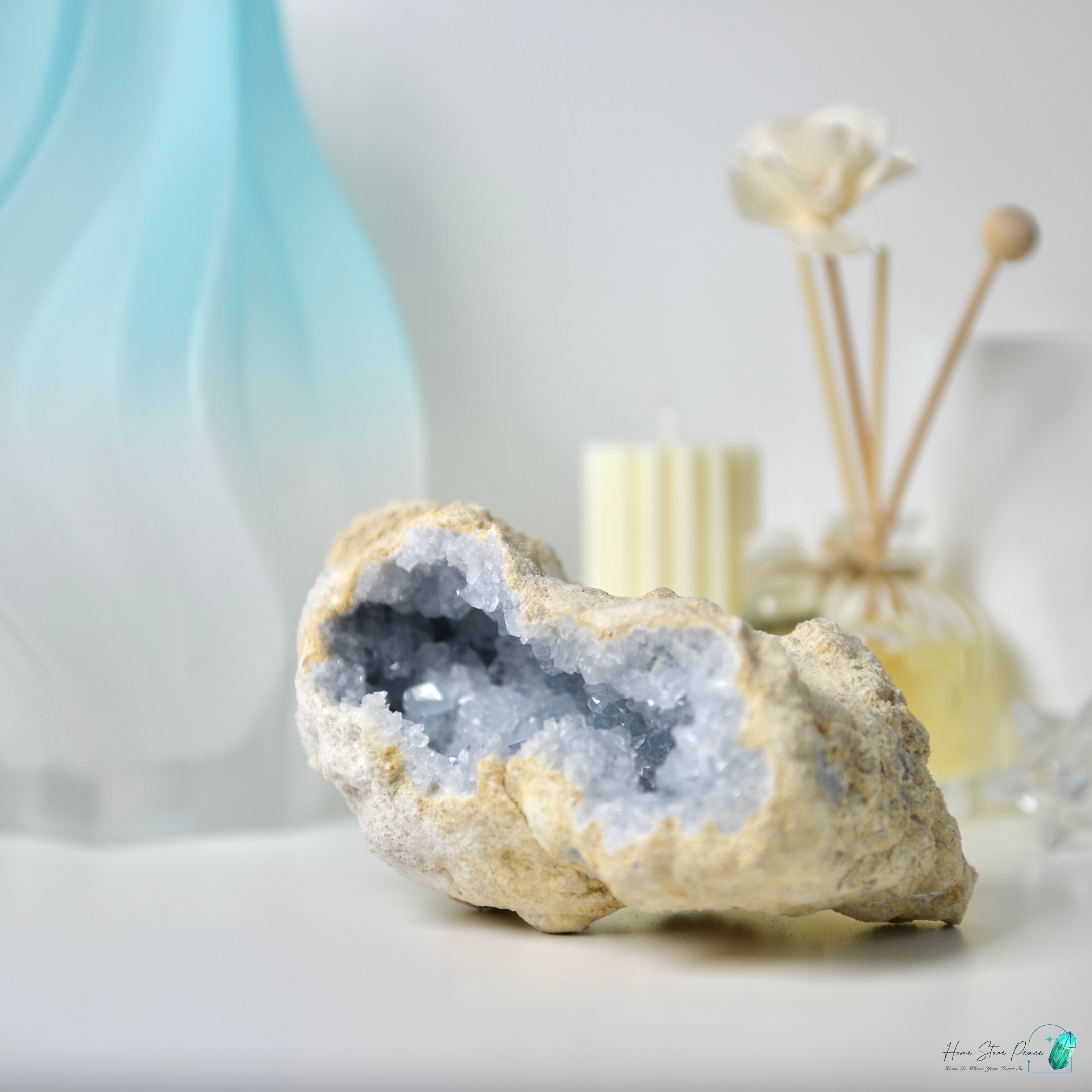 天青石石窩 Celestite Geode