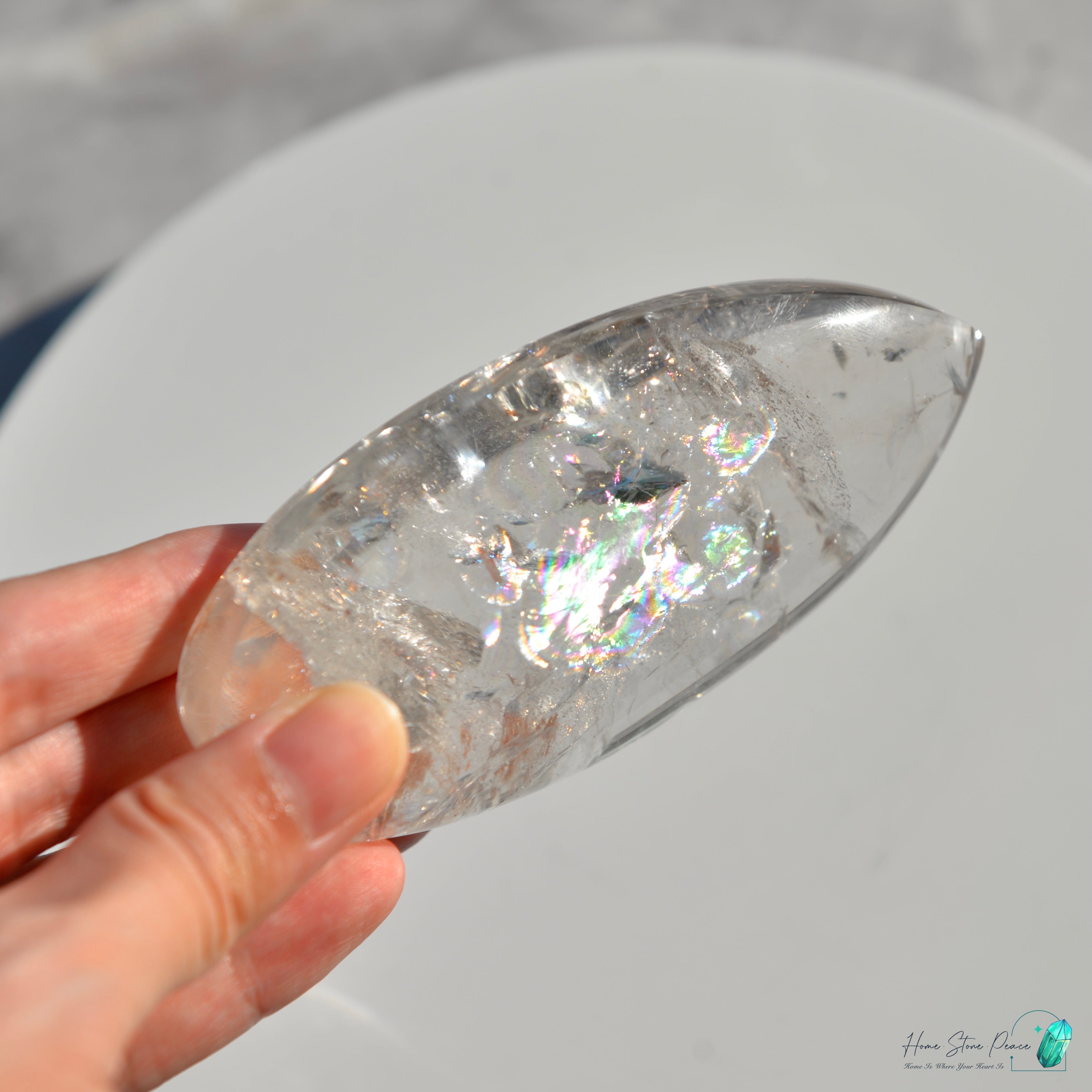 彩虹白水晶隨形 Quartz Free Form with Rainbows