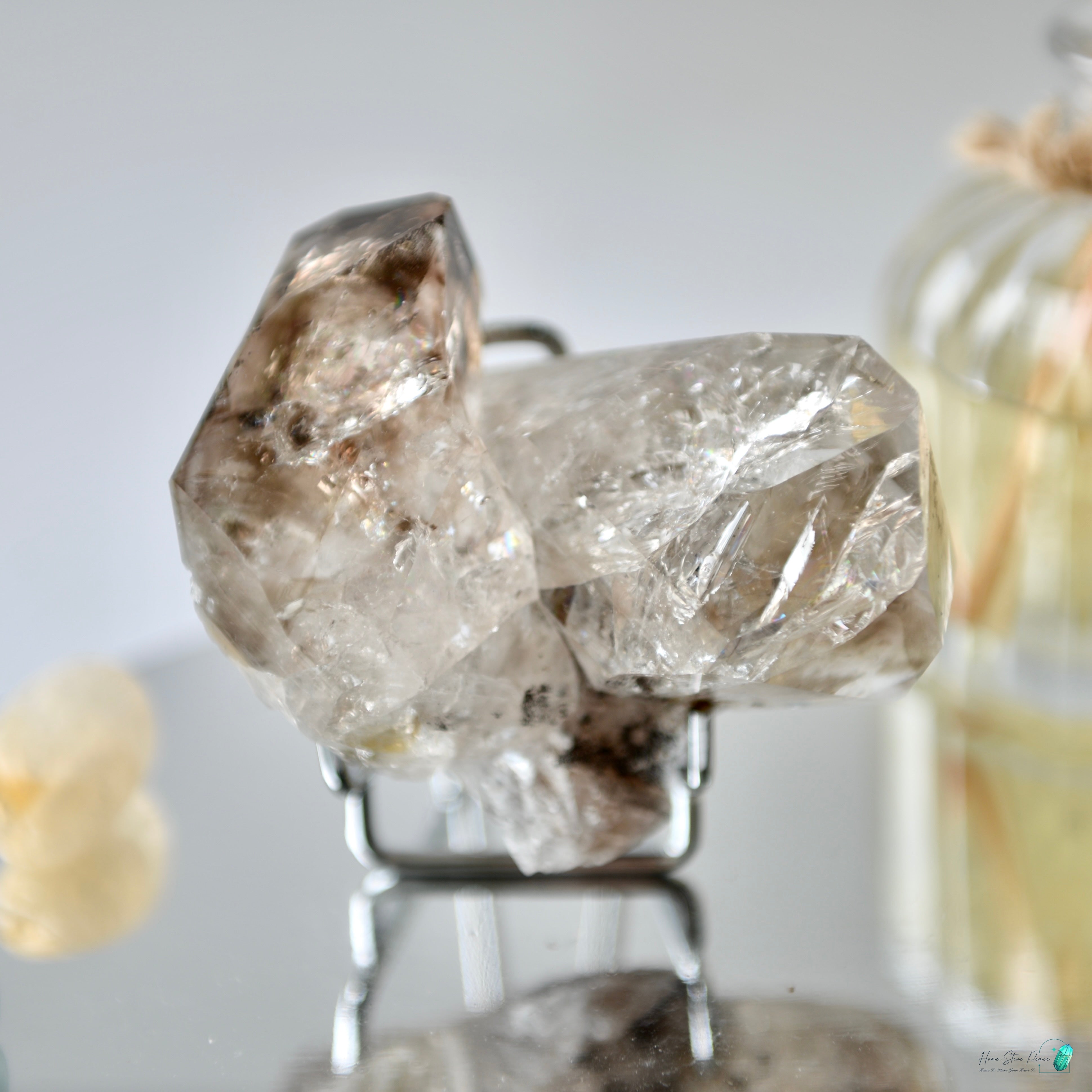 美國紐約雙生煙赫基蒙鑽石 New York Smoke Twins Herkimer Diamond