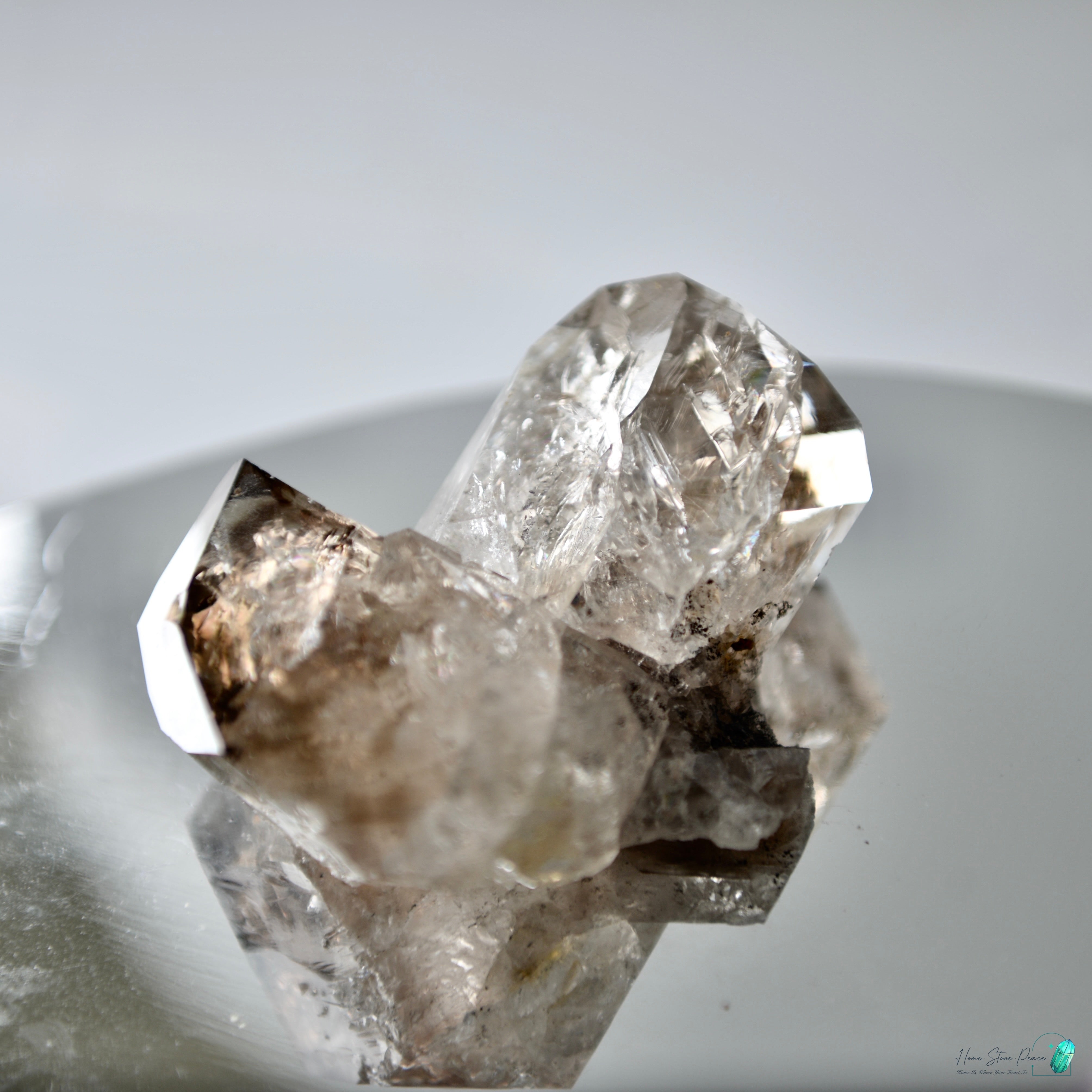 美國紐約雙生煙赫基蒙鑽石 New York Smoke Twins Herkimer Diamond