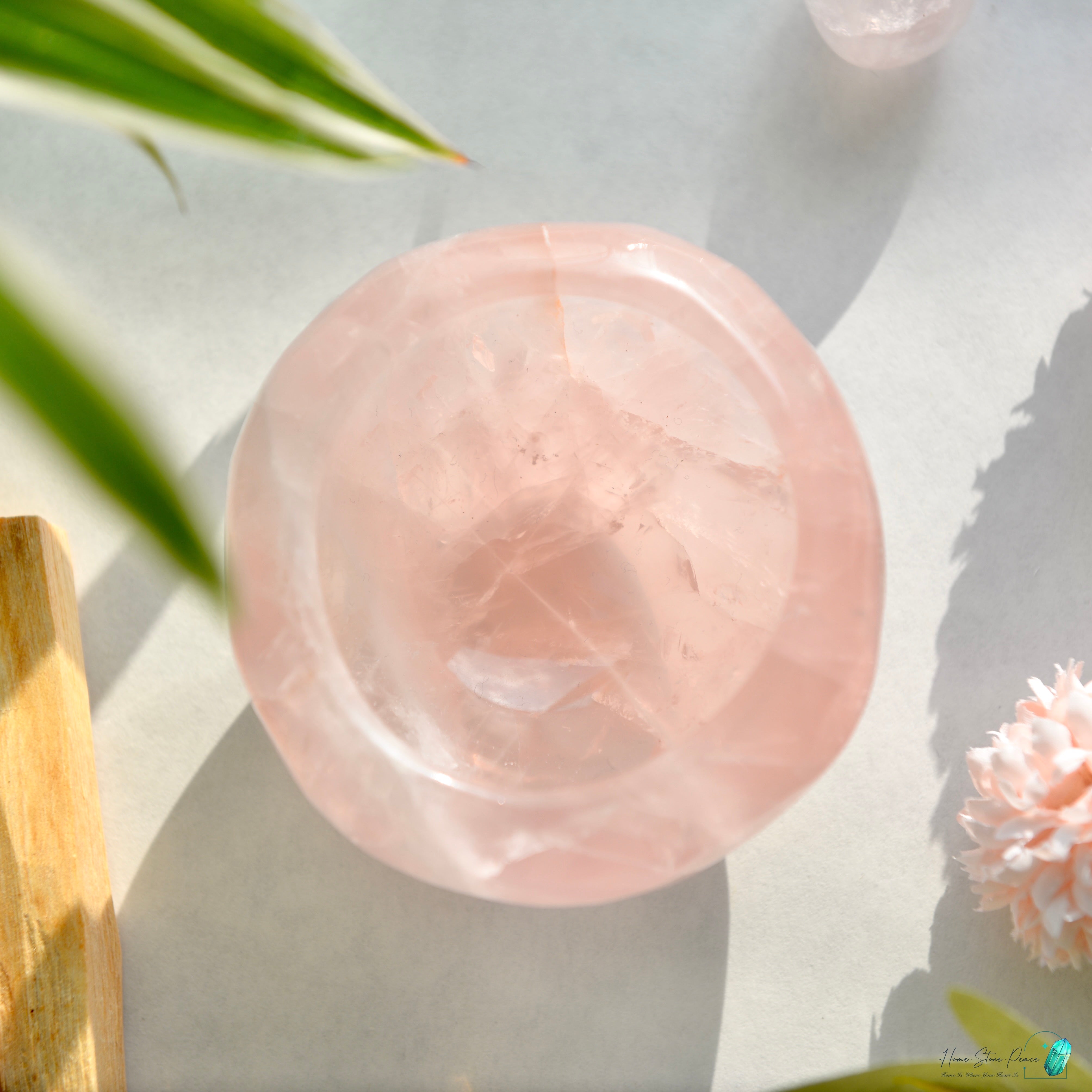 全手工粉紅水晶碗 Handcrafted Rose Quartz Bowl