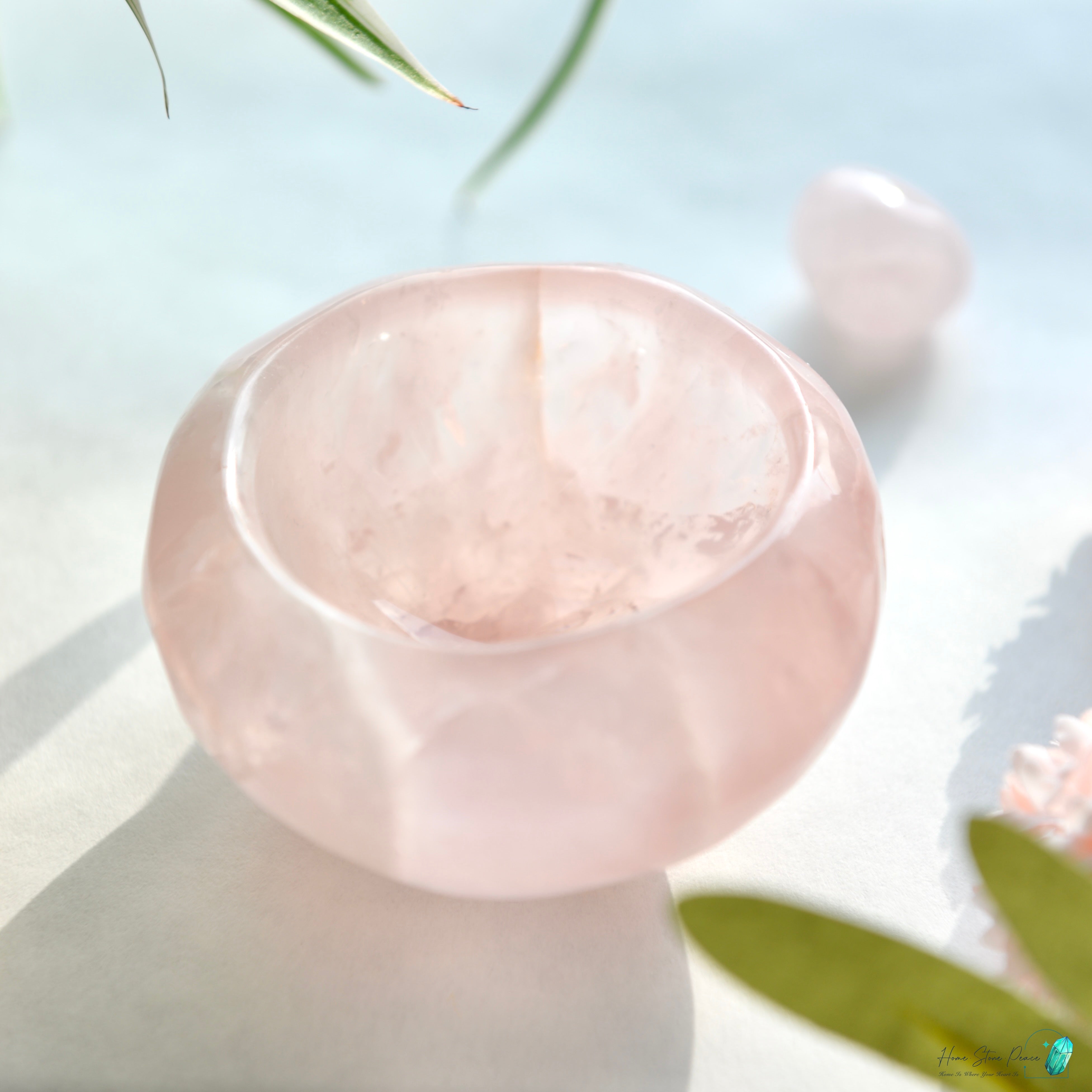 全手工粉紅水晶碗 Handcrafted Rose Quartz Bowl