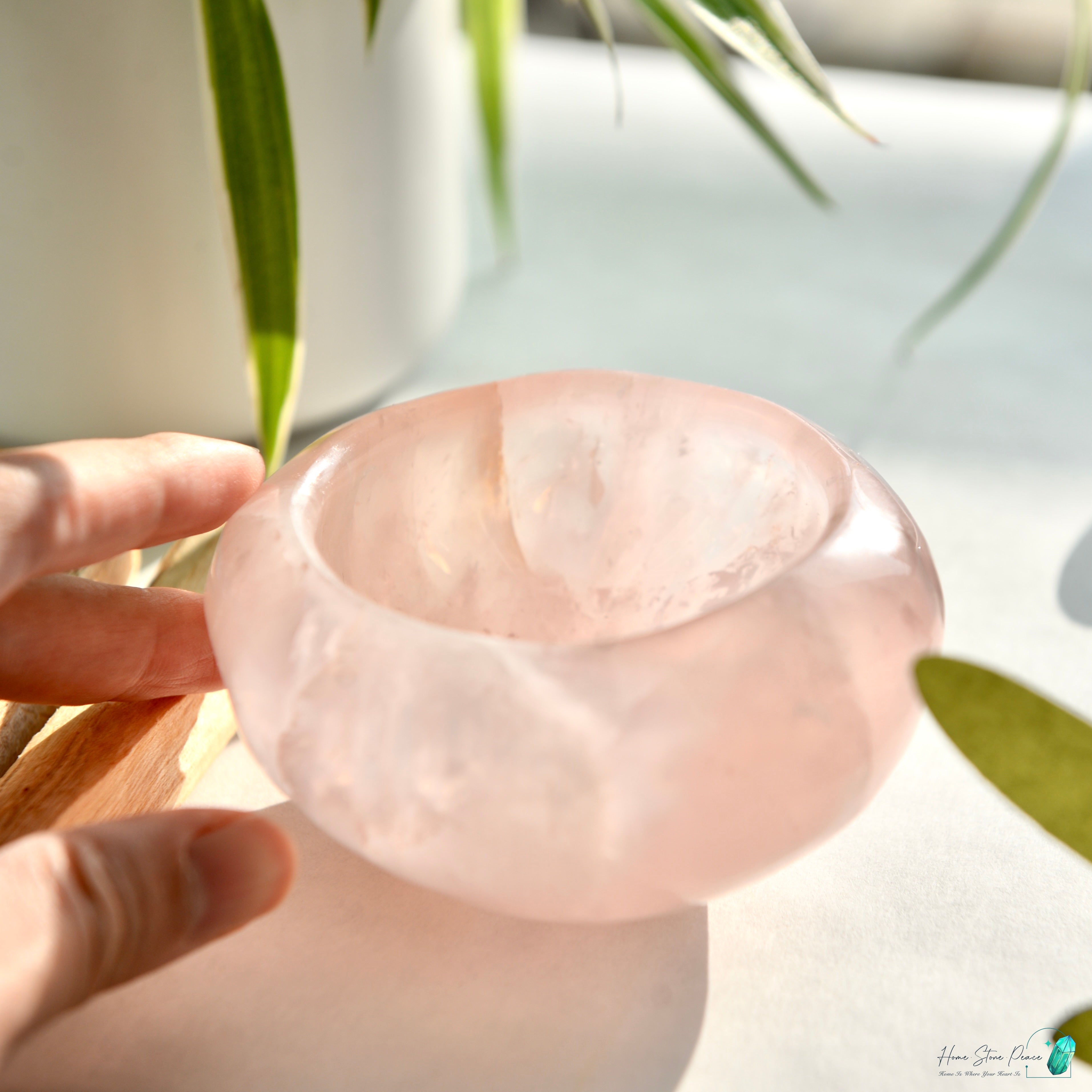 全手工粉紅水晶碗 Handcrafted Rose Quartz Bowl