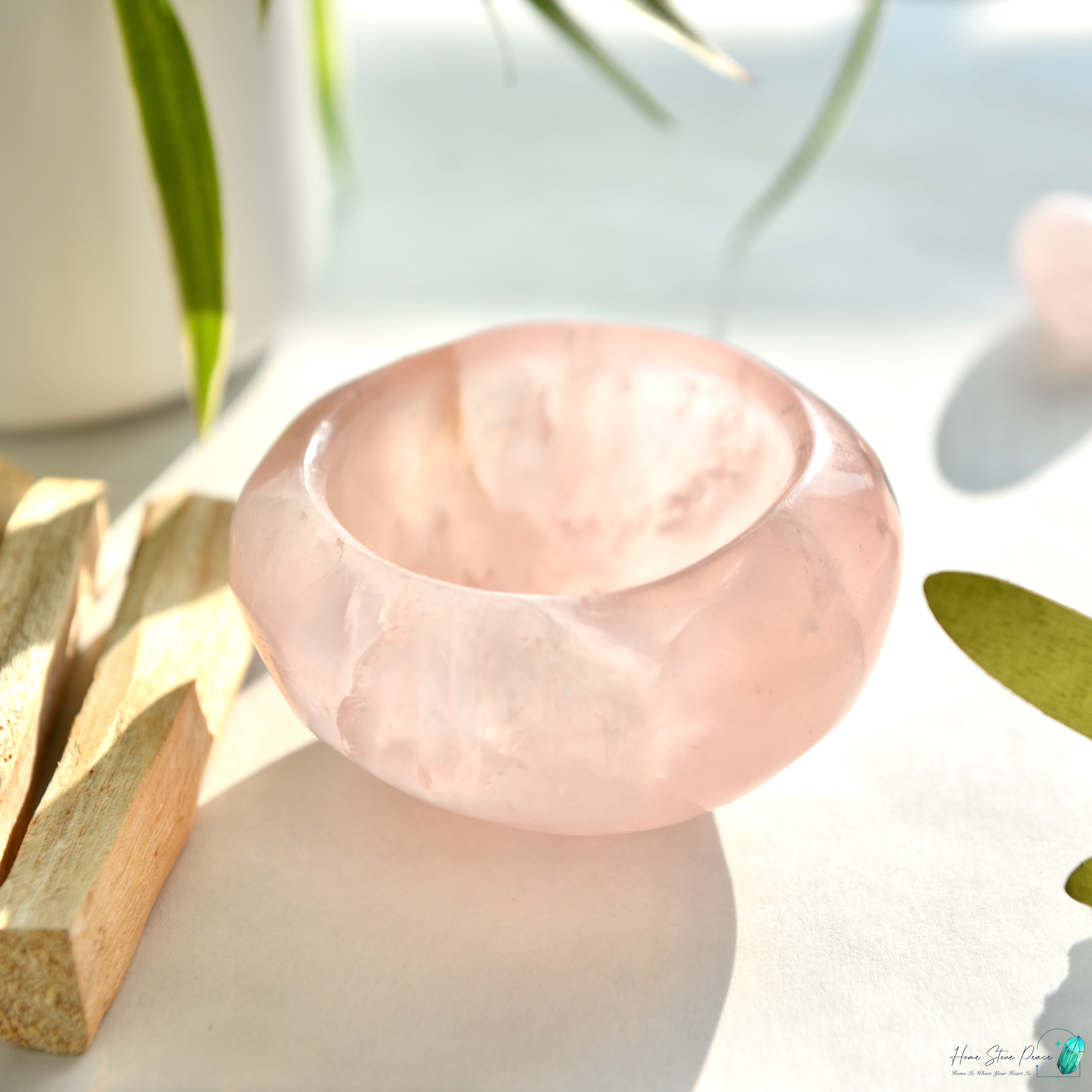 全手工粉紅水晶碗 Handcrafted Rose Quartz Bowl