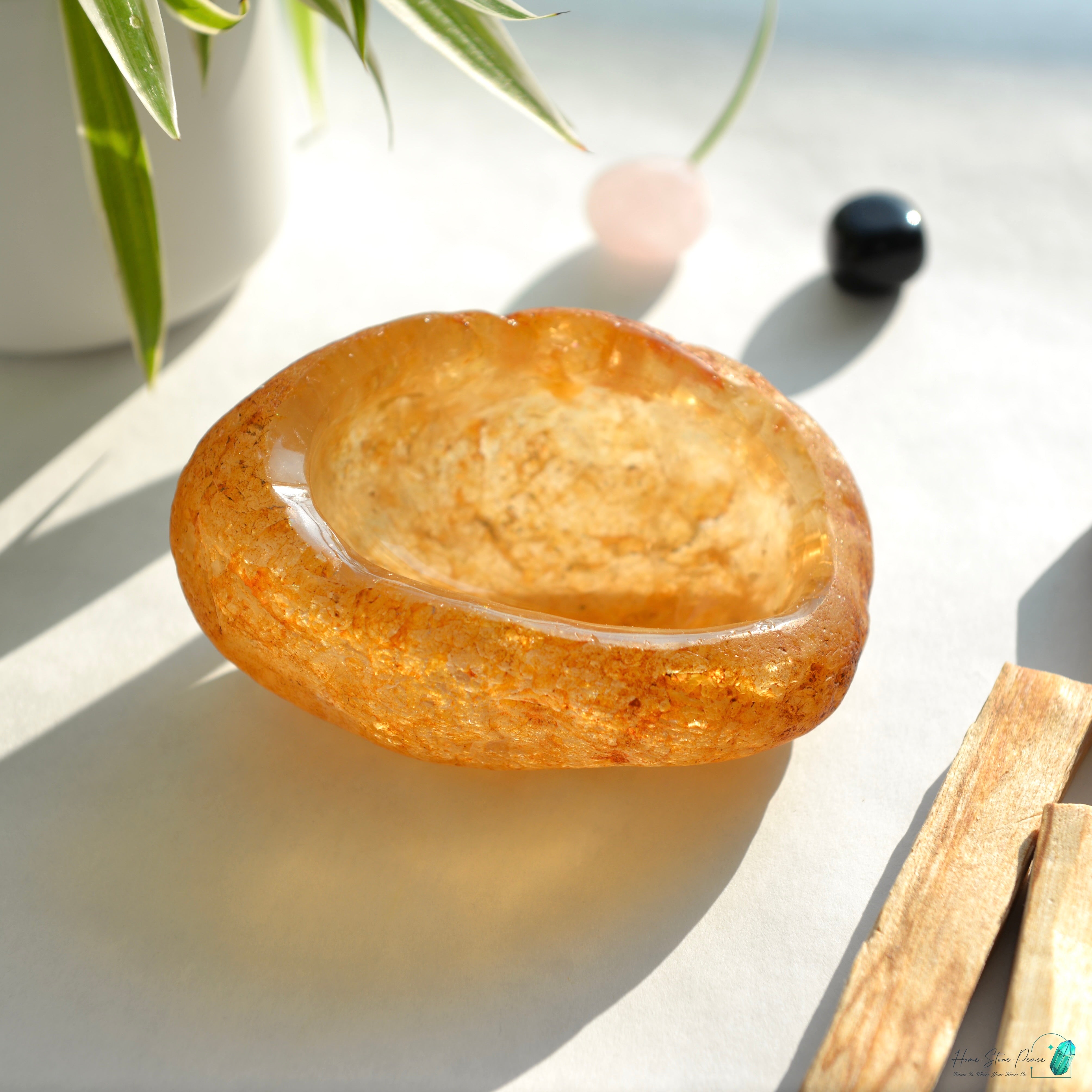 原皮黃金療癒者水晶碗連木座 Golden Healer Bowl with Stand