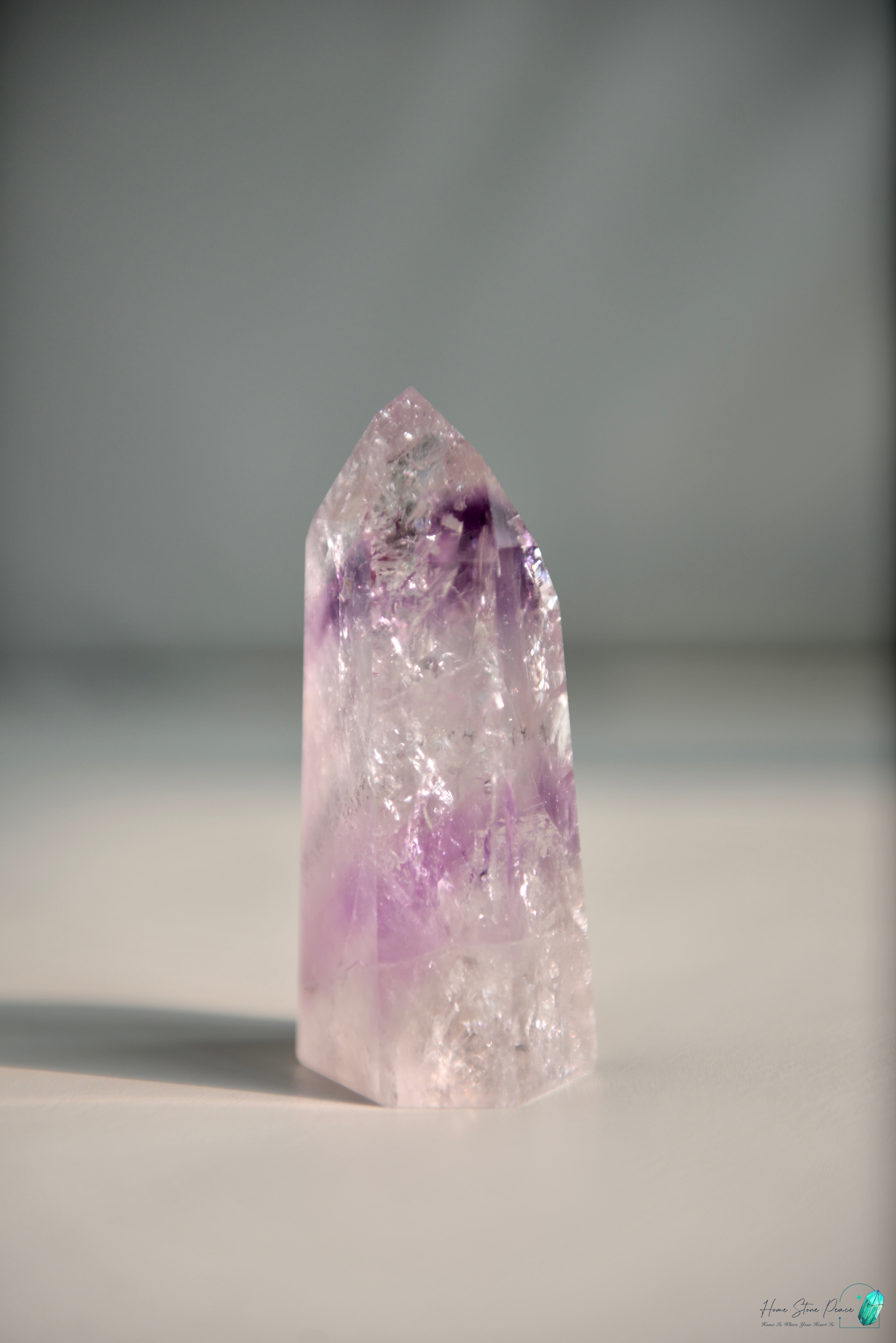 巴西幻影彩虹紫水晶柱 Brazilian Amethyst Phantom Tower with Rainbow