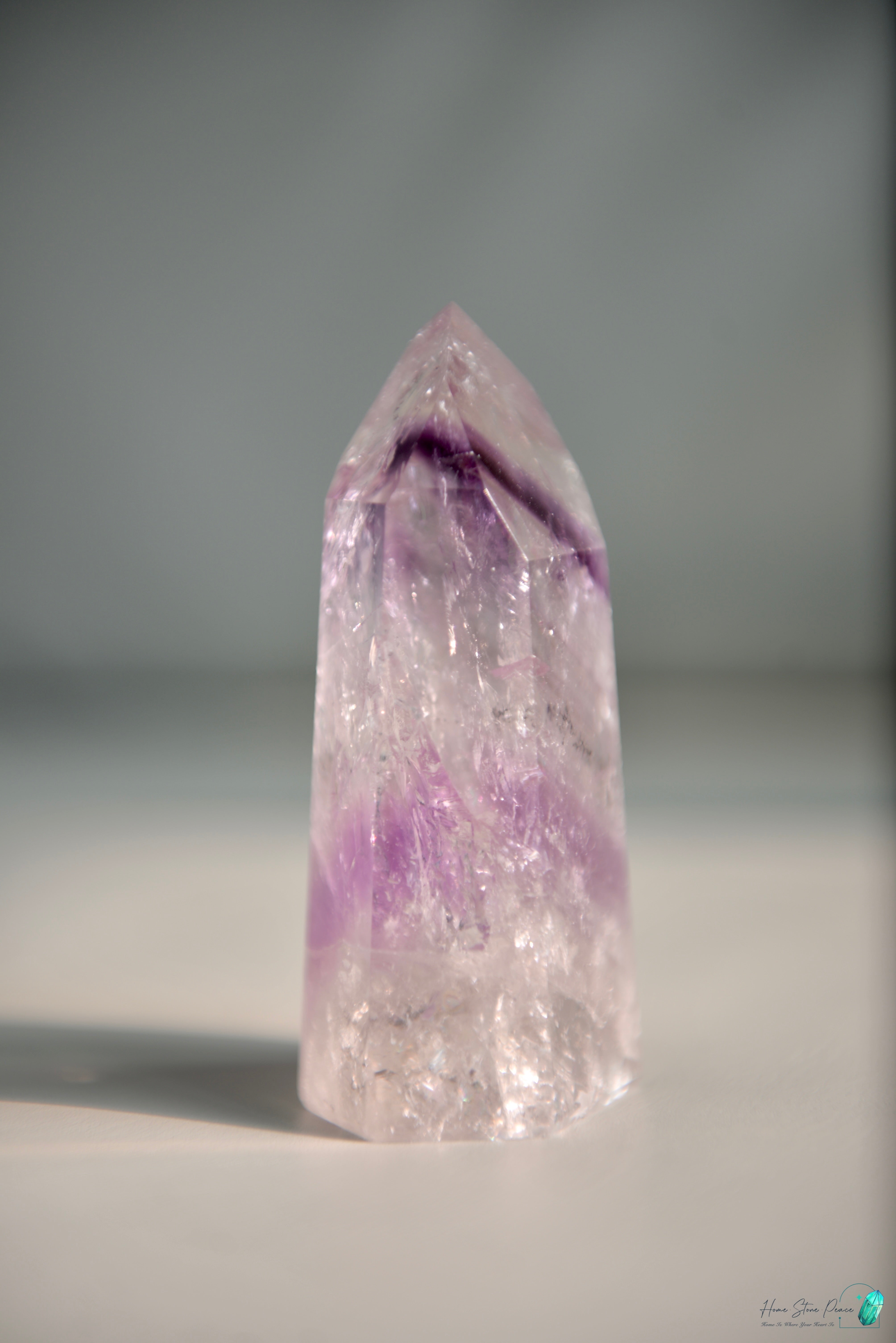 巴西幻影彩虹紫水晶柱 Brazilian Amethyst Phantom Tower with Rainbow