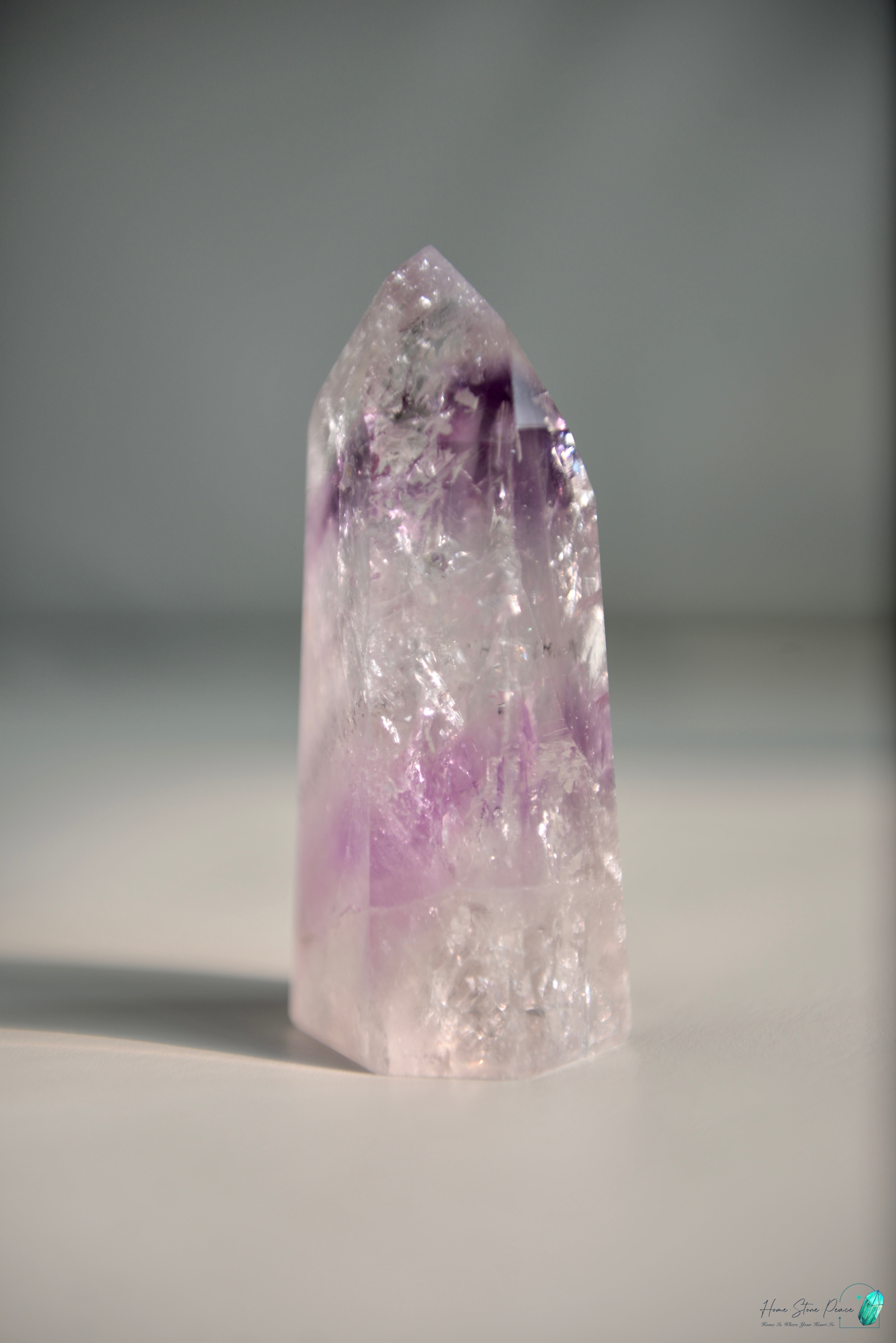 巴西幻影彩虹紫水晶柱 Brazilian Amethyst Phantom Tower with Rainbow