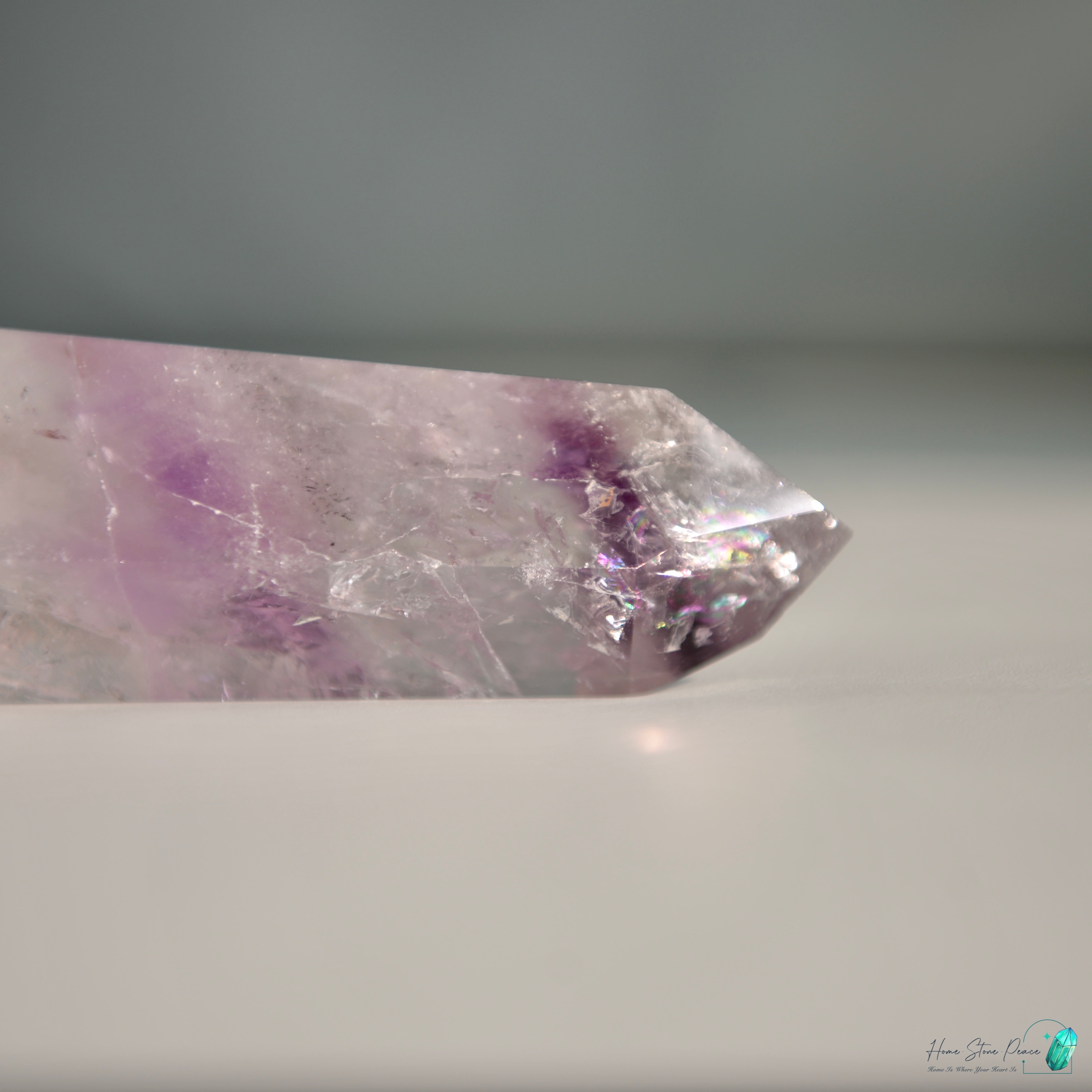 巴西幻影彩虹紫水晶柱 Brazilian Amethyst Phantom Tower with Rainbow