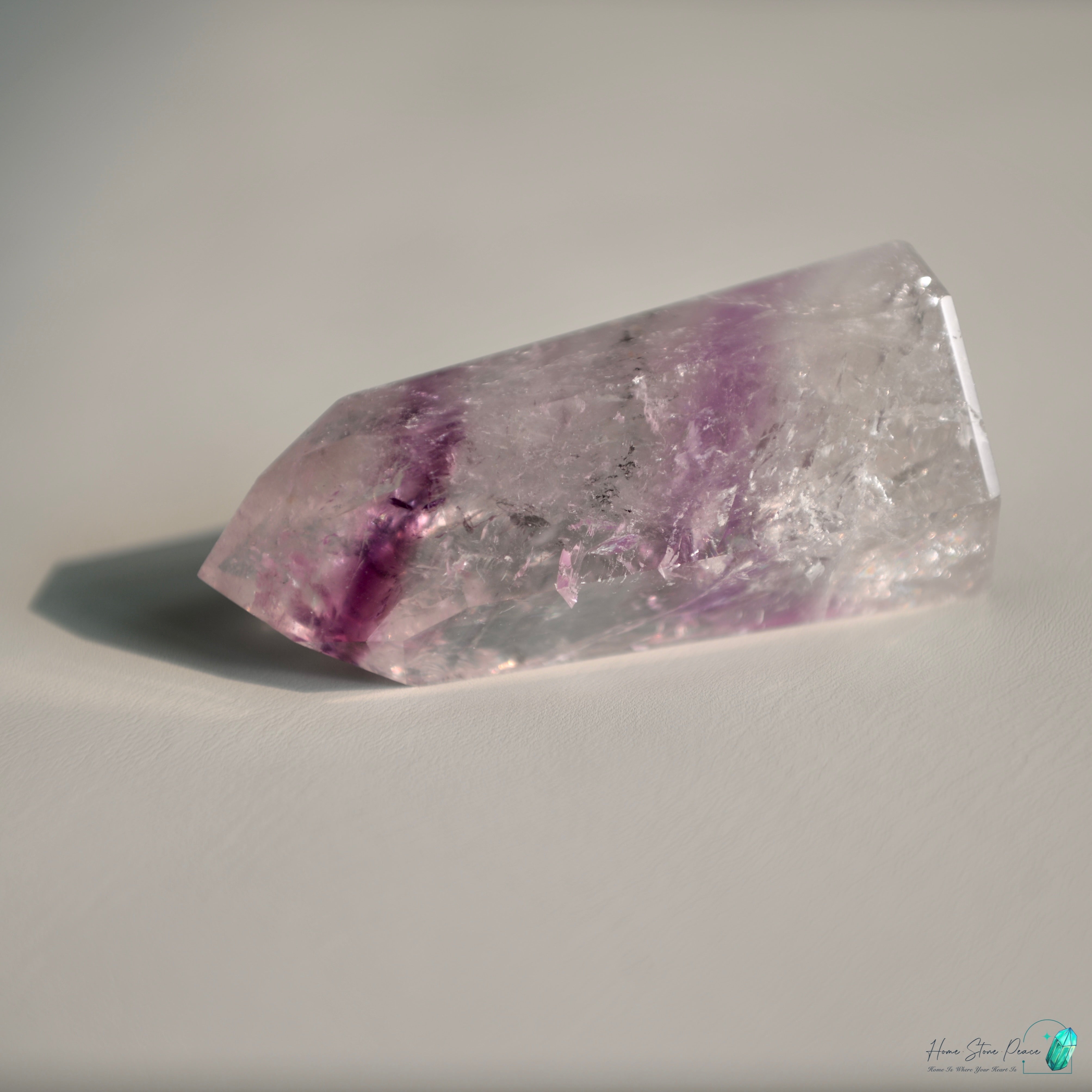 巴西幻影彩虹紫水晶柱 Brazilian Amethyst Phantom Tower with Rainbow