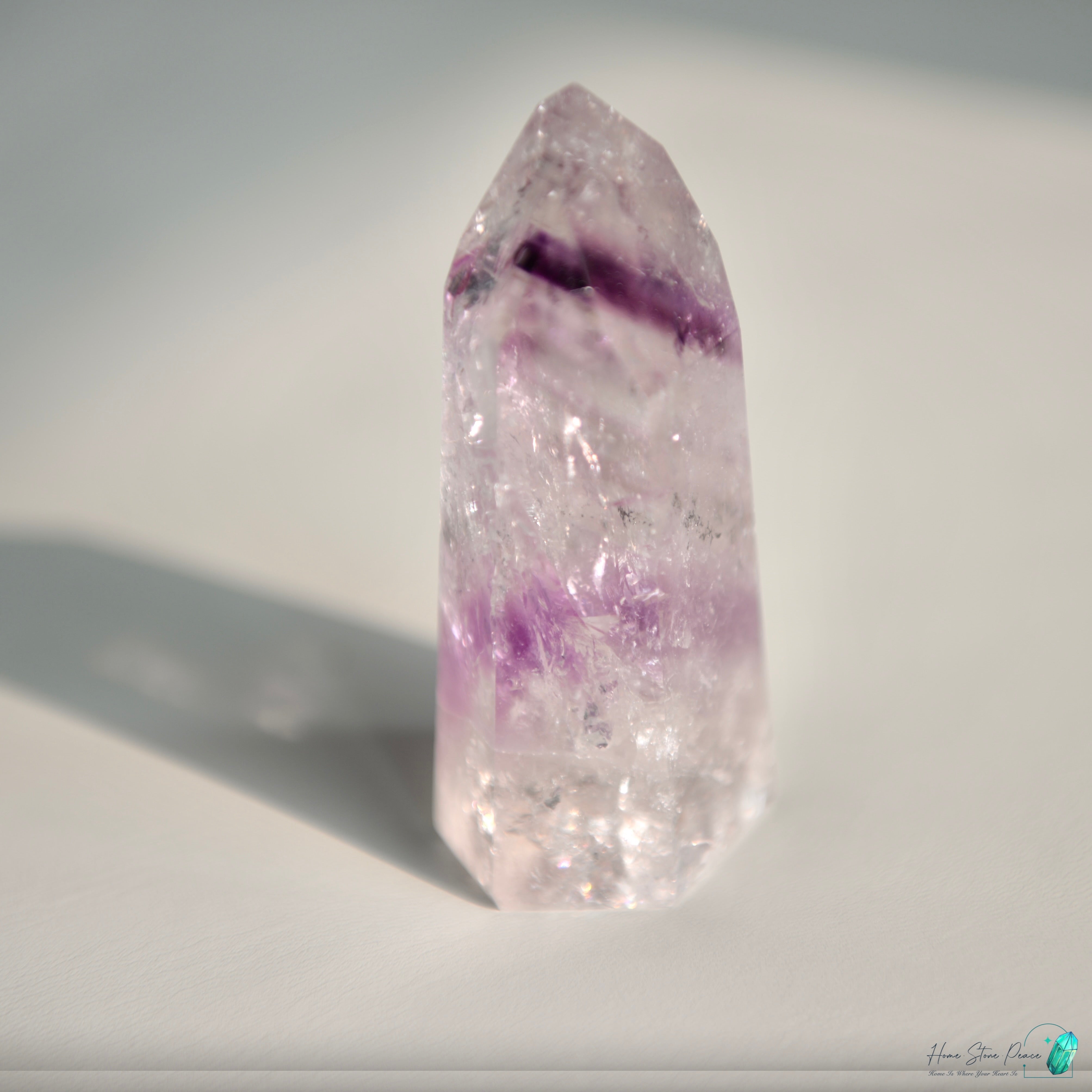 巴西幻影彩虹紫水晶柱 Brazilian Amethyst Phantom Tower with Rainbow