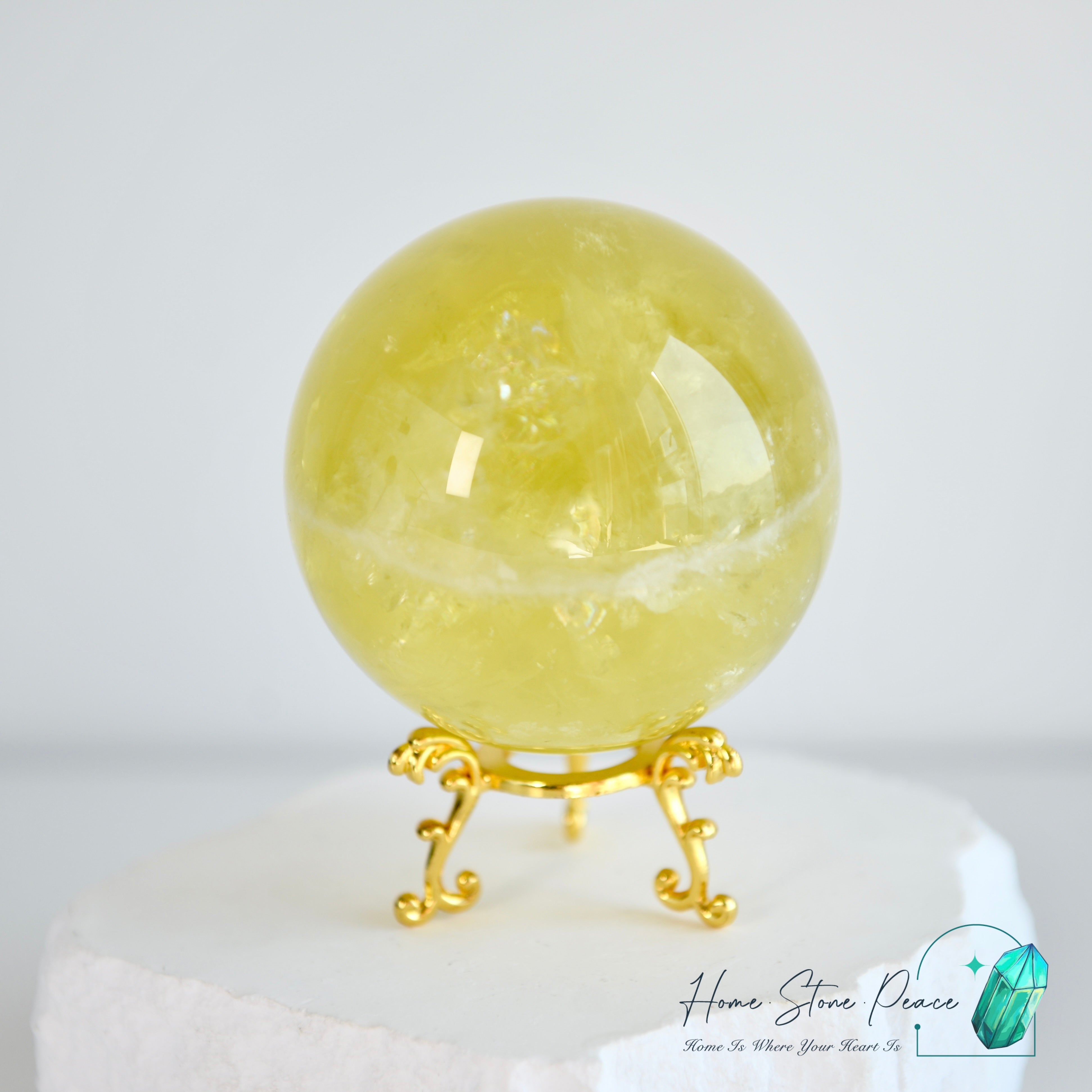 風水檸檬黃水晶球 Lemon Citrine Sphere with Rainbows