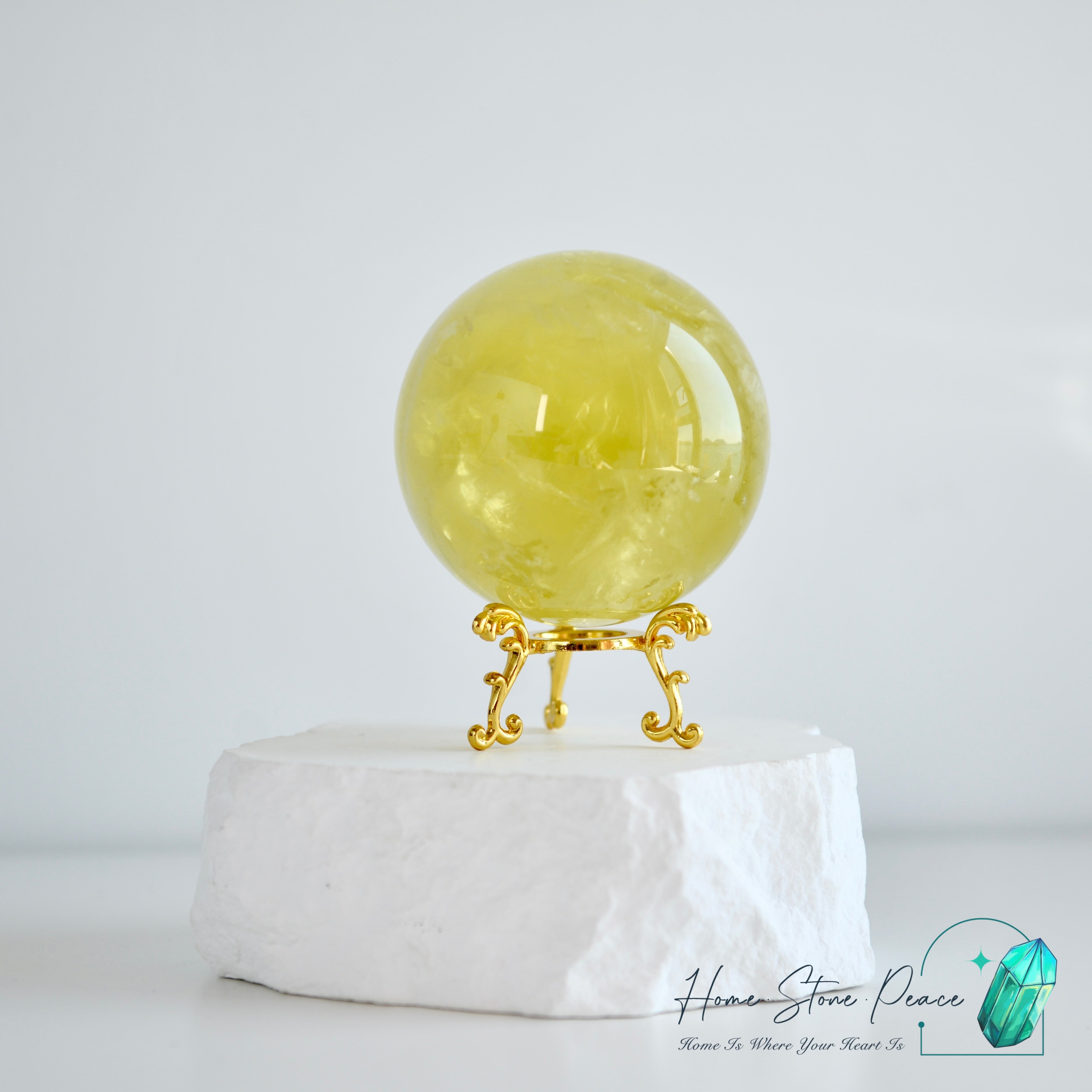 風水檸檬黃水晶球 Lemon Citrine Sphere with Rainbows