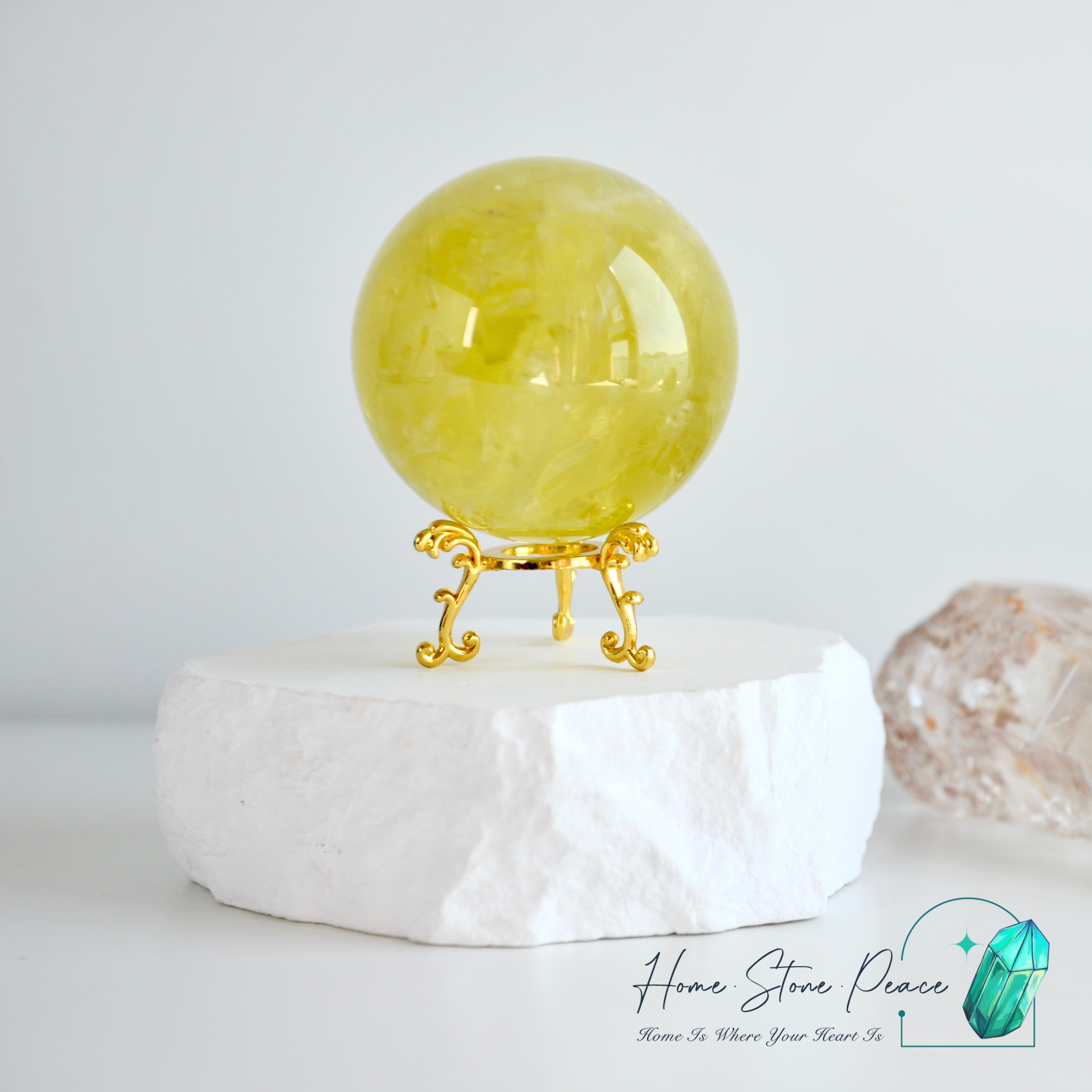 風水檸檬黃水晶球 Lemon Citrine Sphere with Rainbows