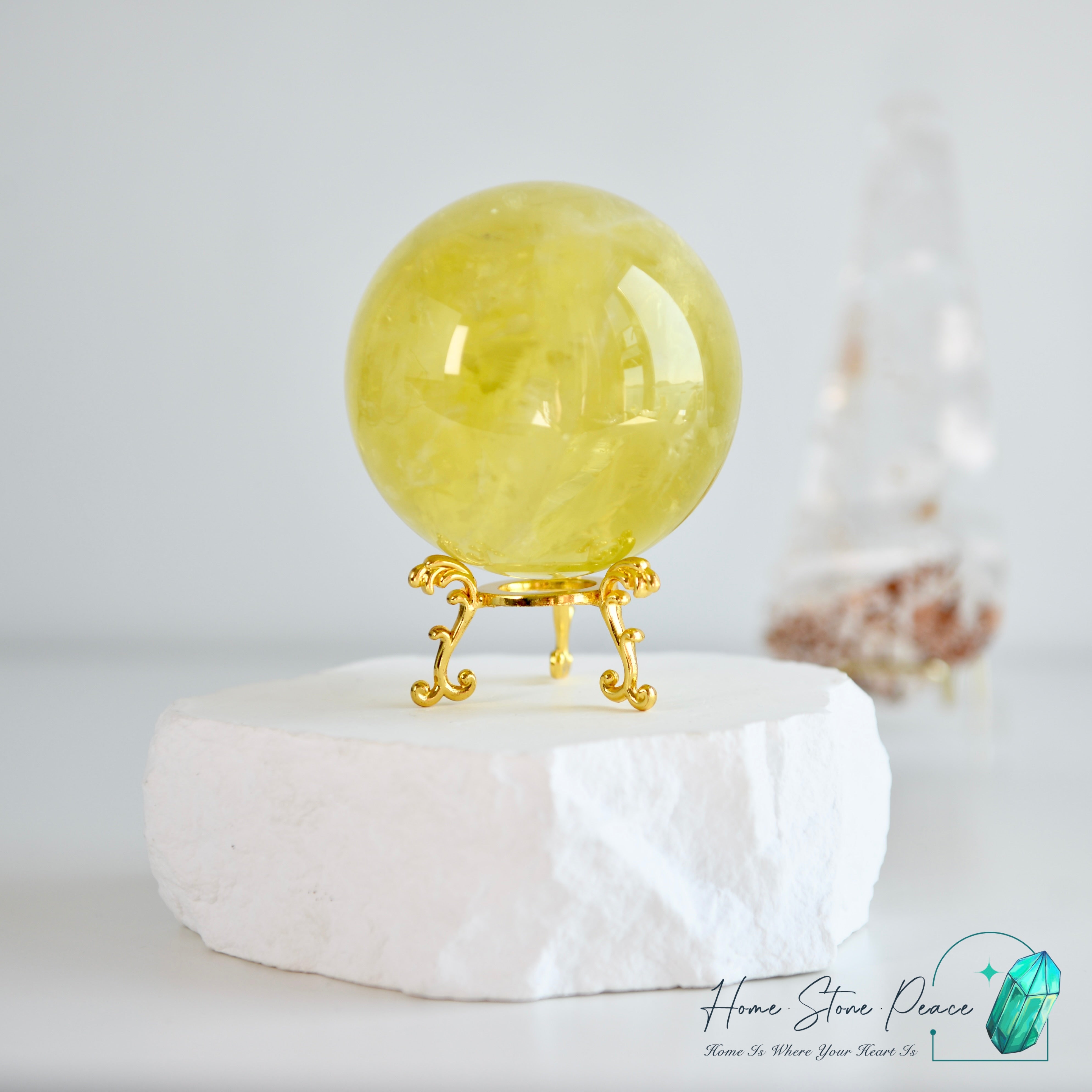 風水檸檬黃水晶球 Lemon Citrine Sphere with Rainbows