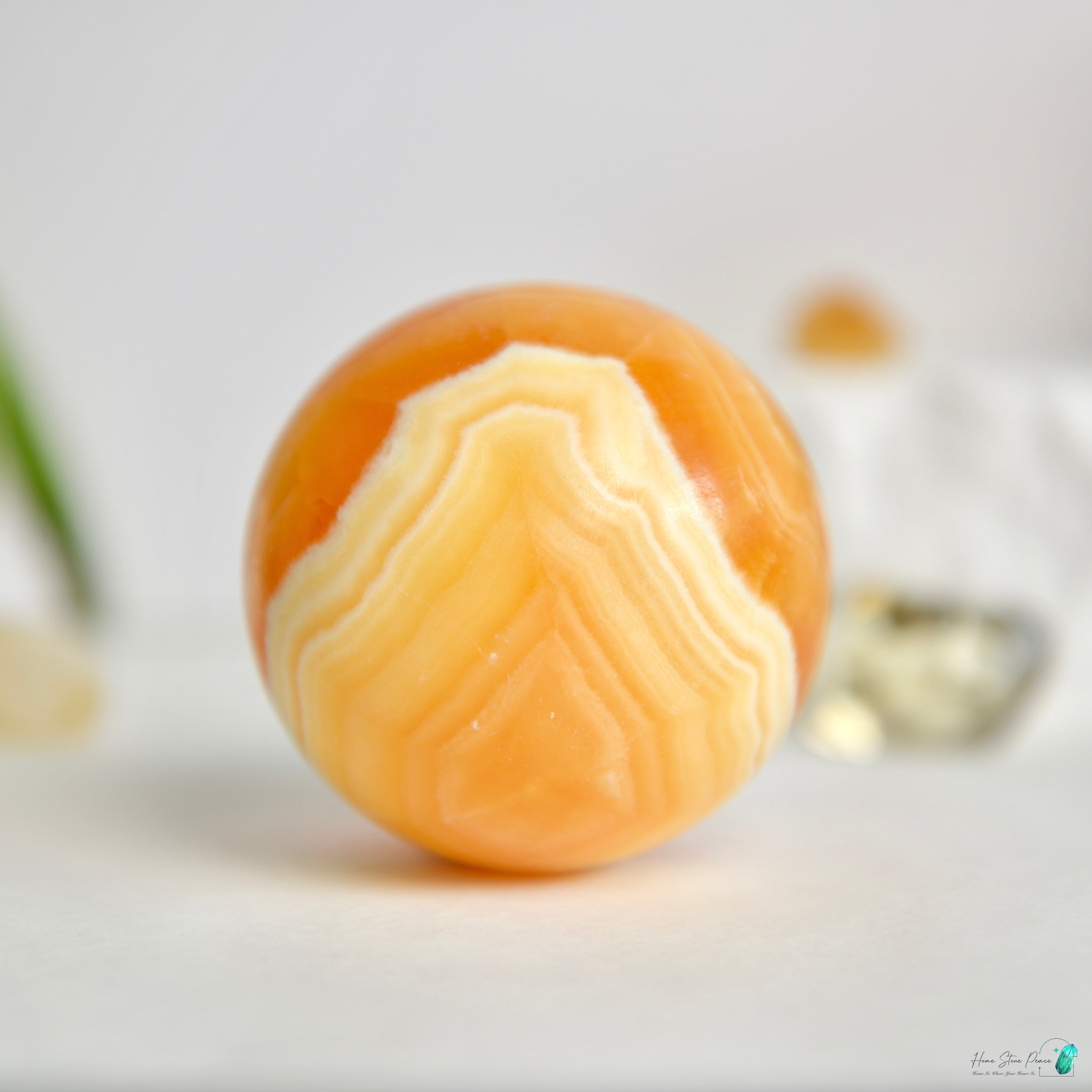 橙方解石球 Orange Calcite Sphere