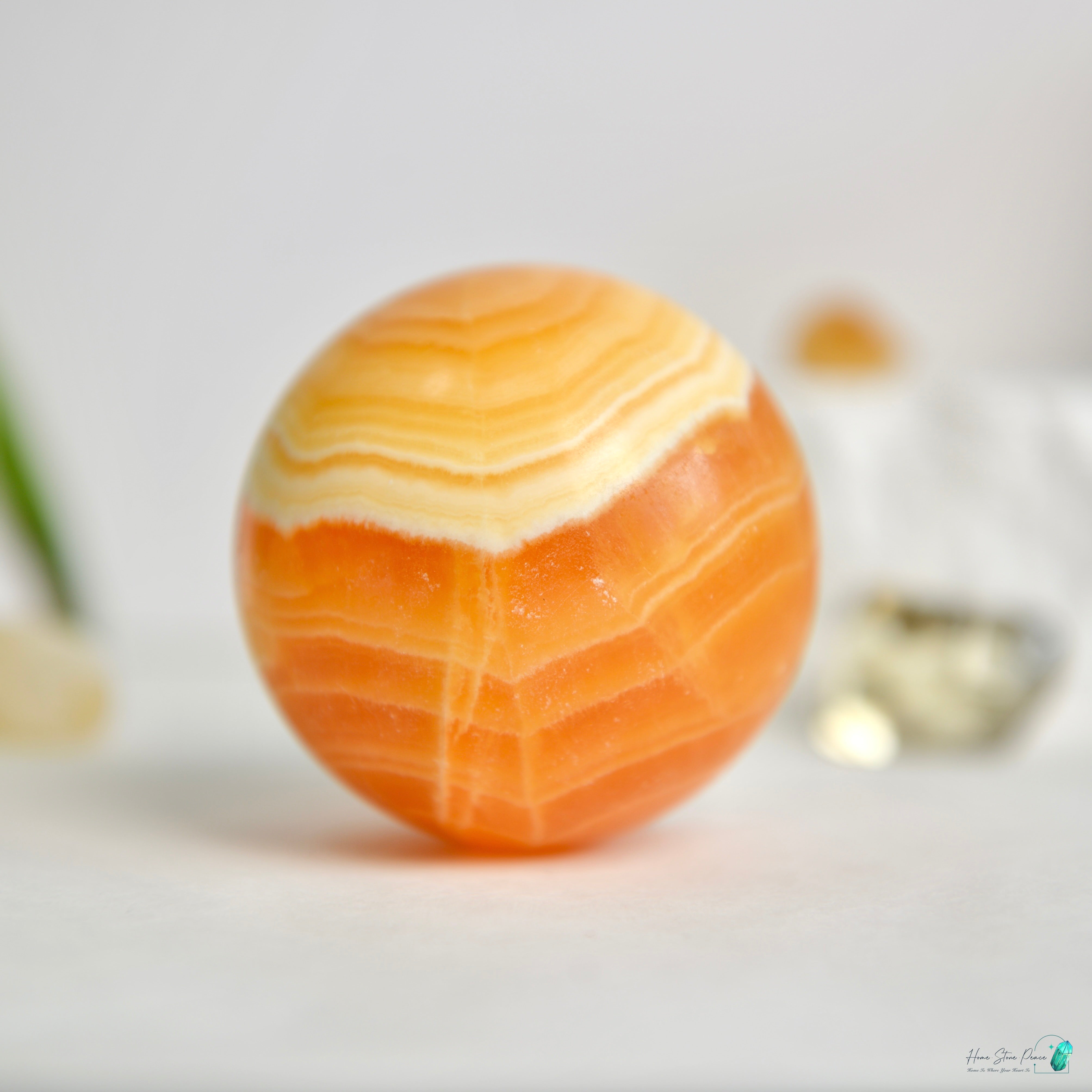 橙方解石球 Orange Calcite Sphere