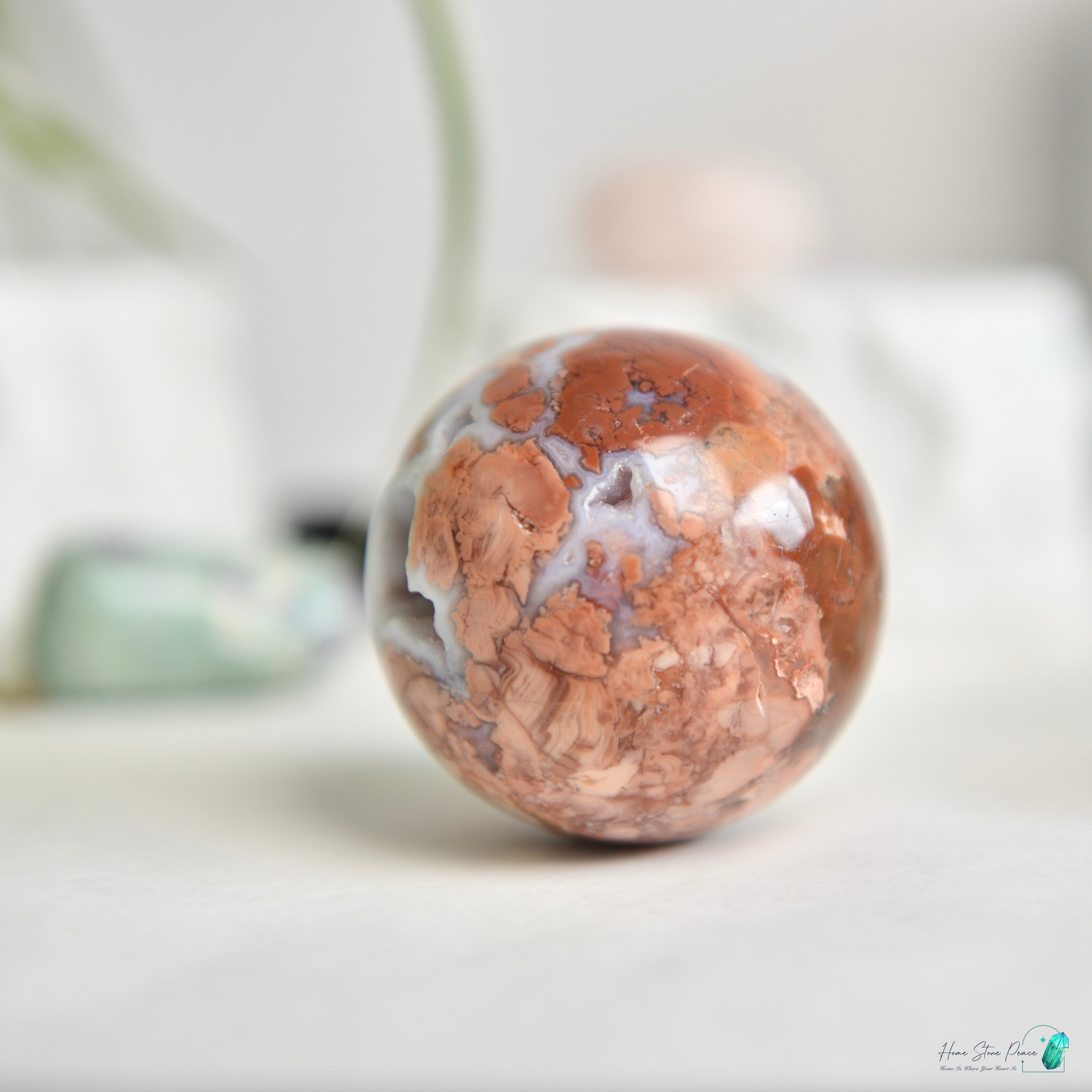 緬甸粉紅瑪瑙球 Burmese Druzy Pink Agate Sphere