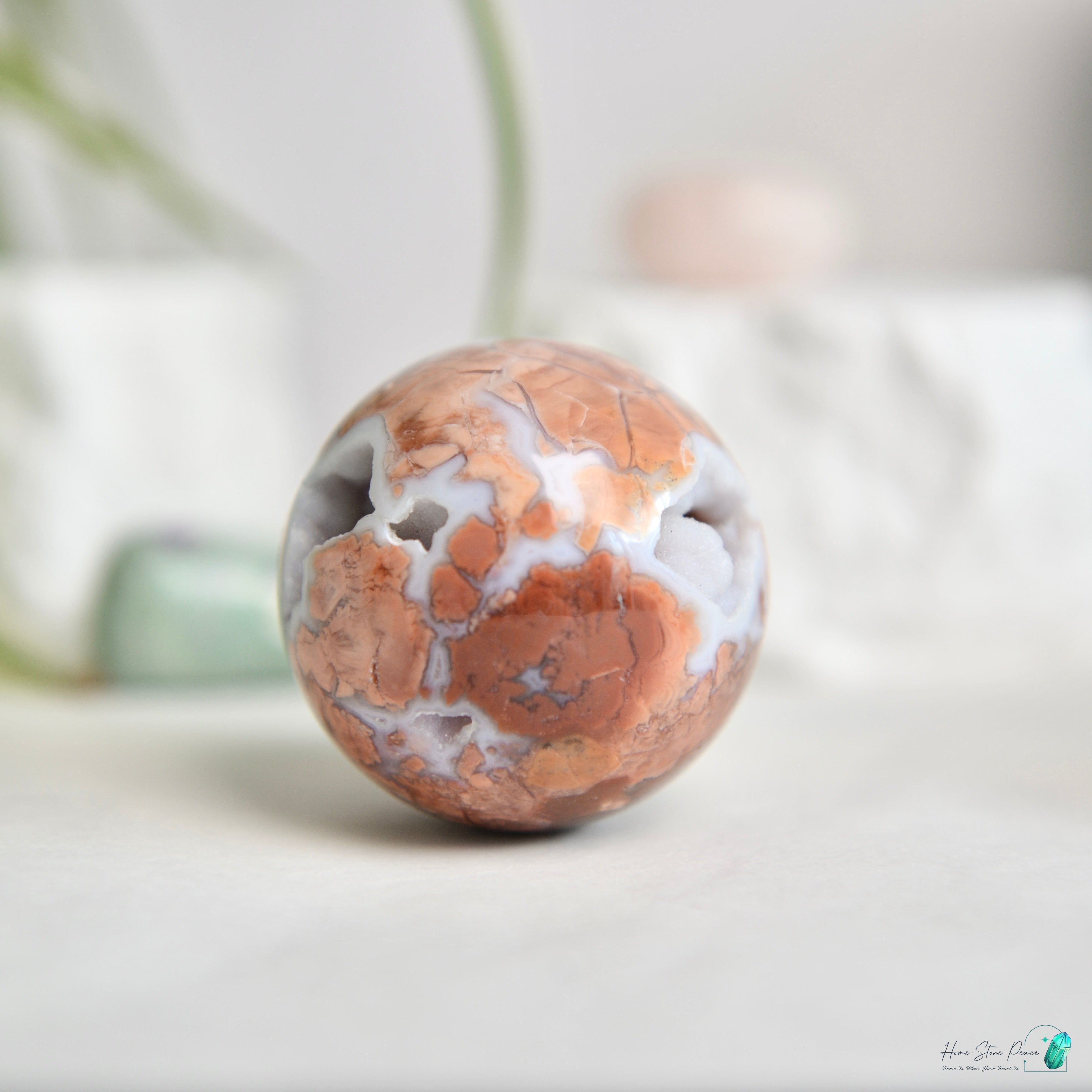 緬甸粉紅瑪瑙球 Burmese Druzy Pink Agate Sphere