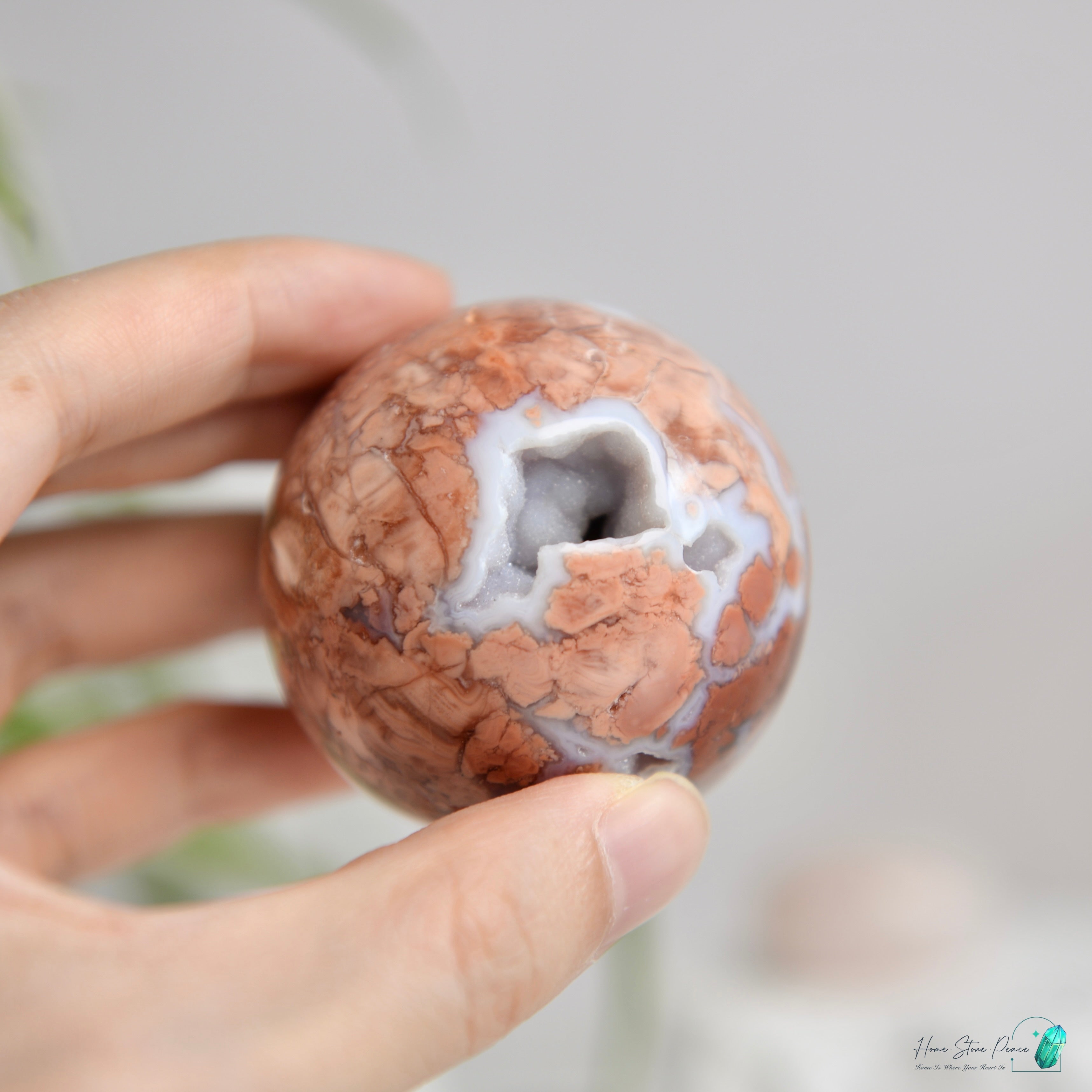緬甸粉紅瑪瑙球 Burmese Druzy Pink Agate Sphere