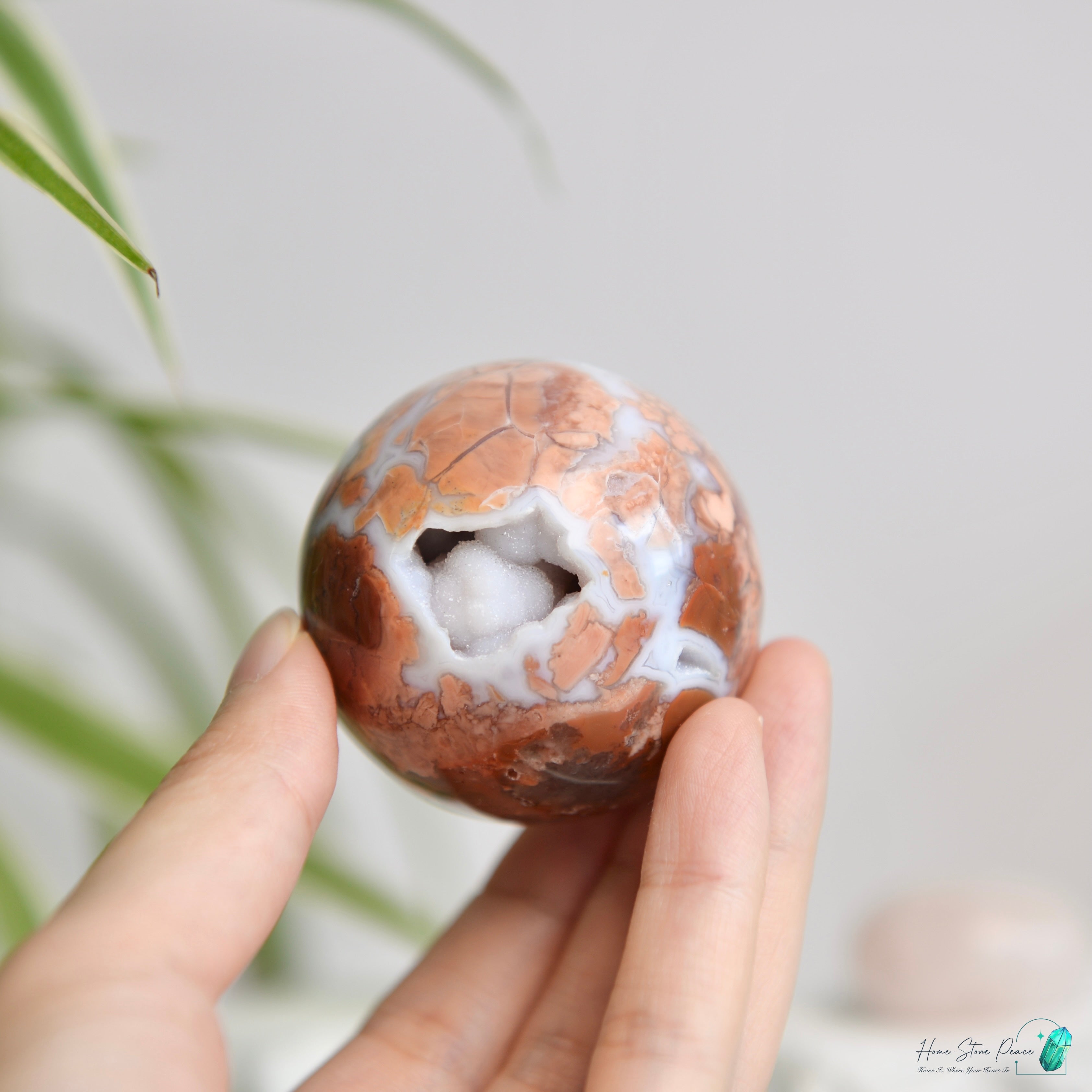 緬甸粉紅瑪瑙球 Burmese Druzy Pink Agate Sphere
