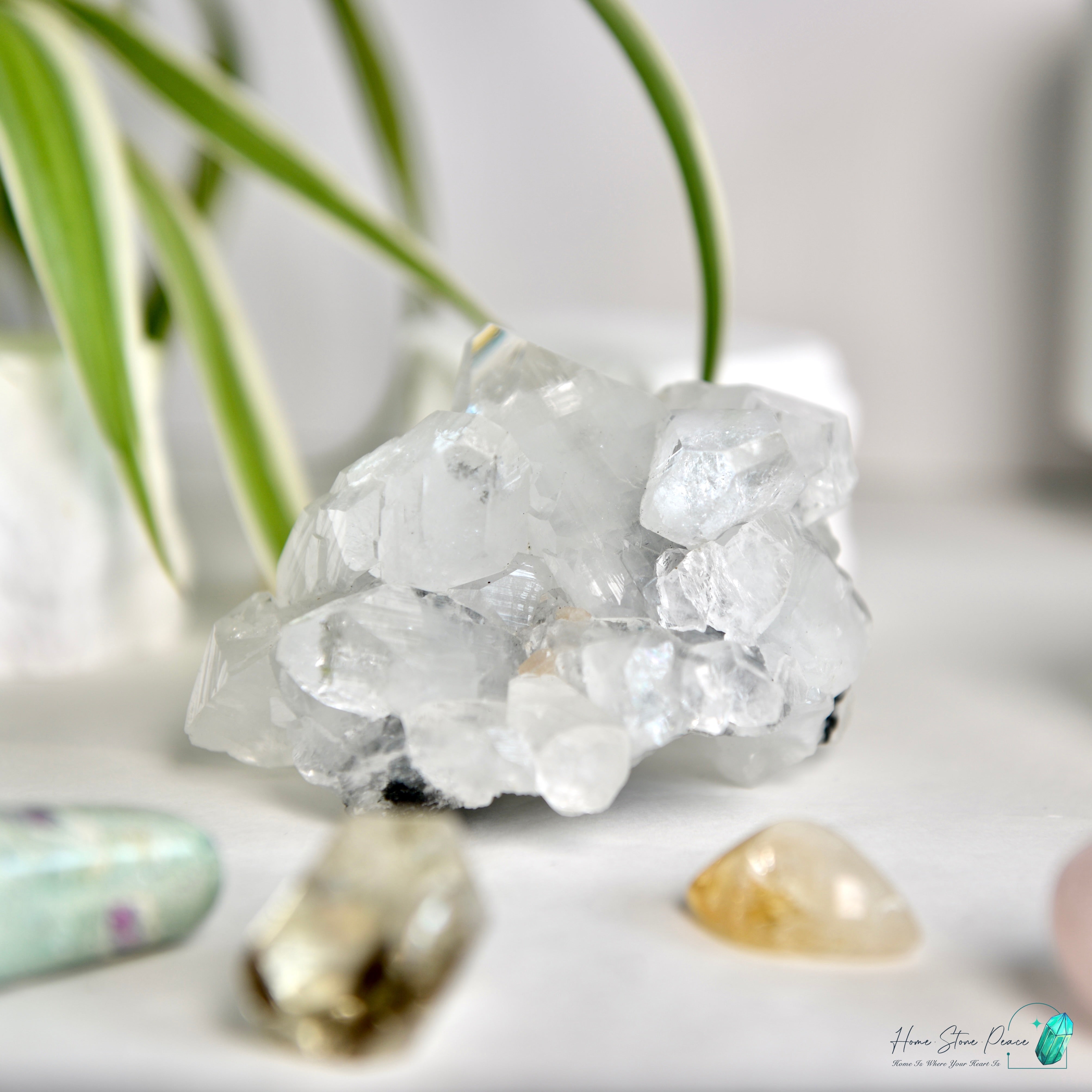 大顆鑽石魚眼石 Diamond Apophyllite Cluster