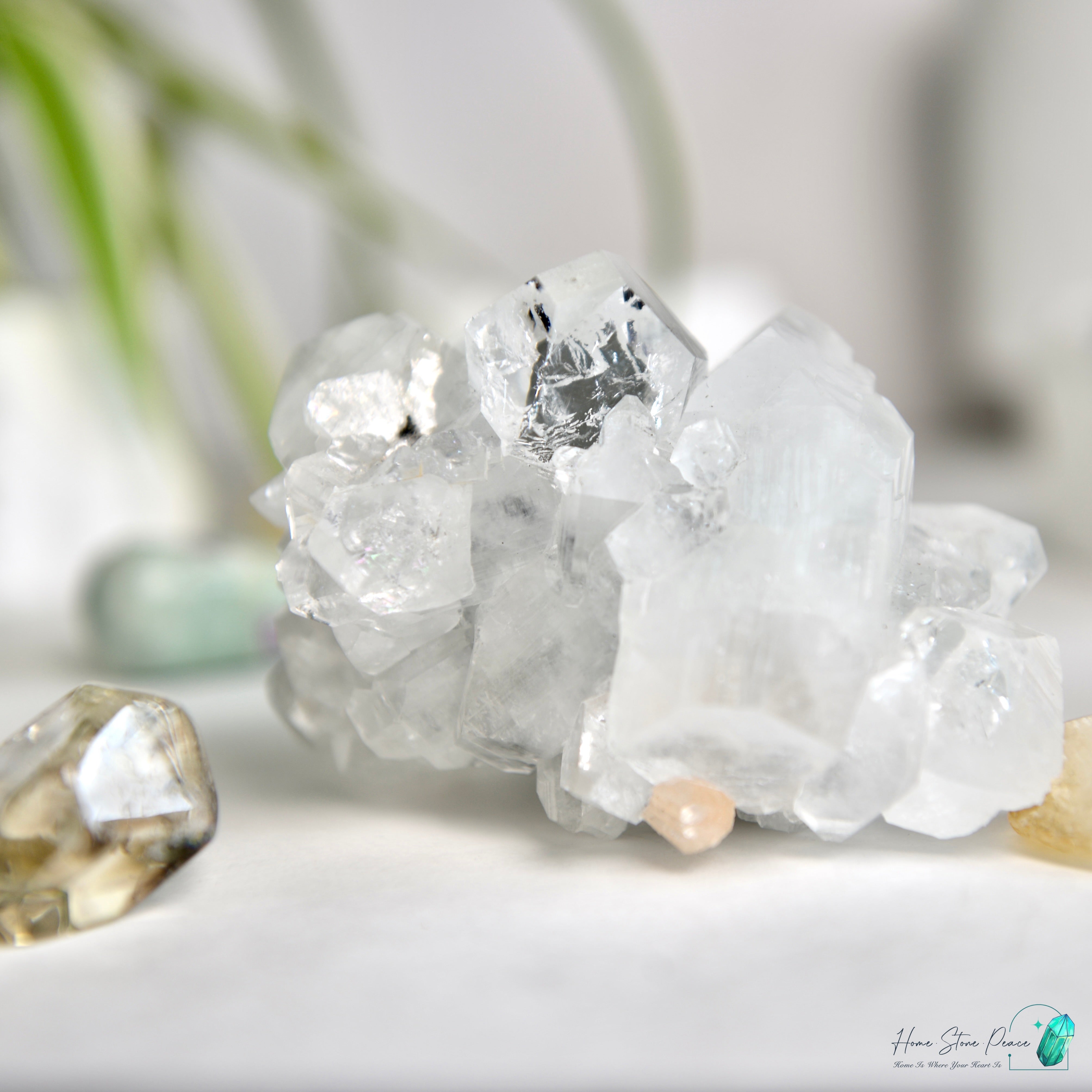 大顆鑽石魚眼石 Diamond Apophyllite Cluster
