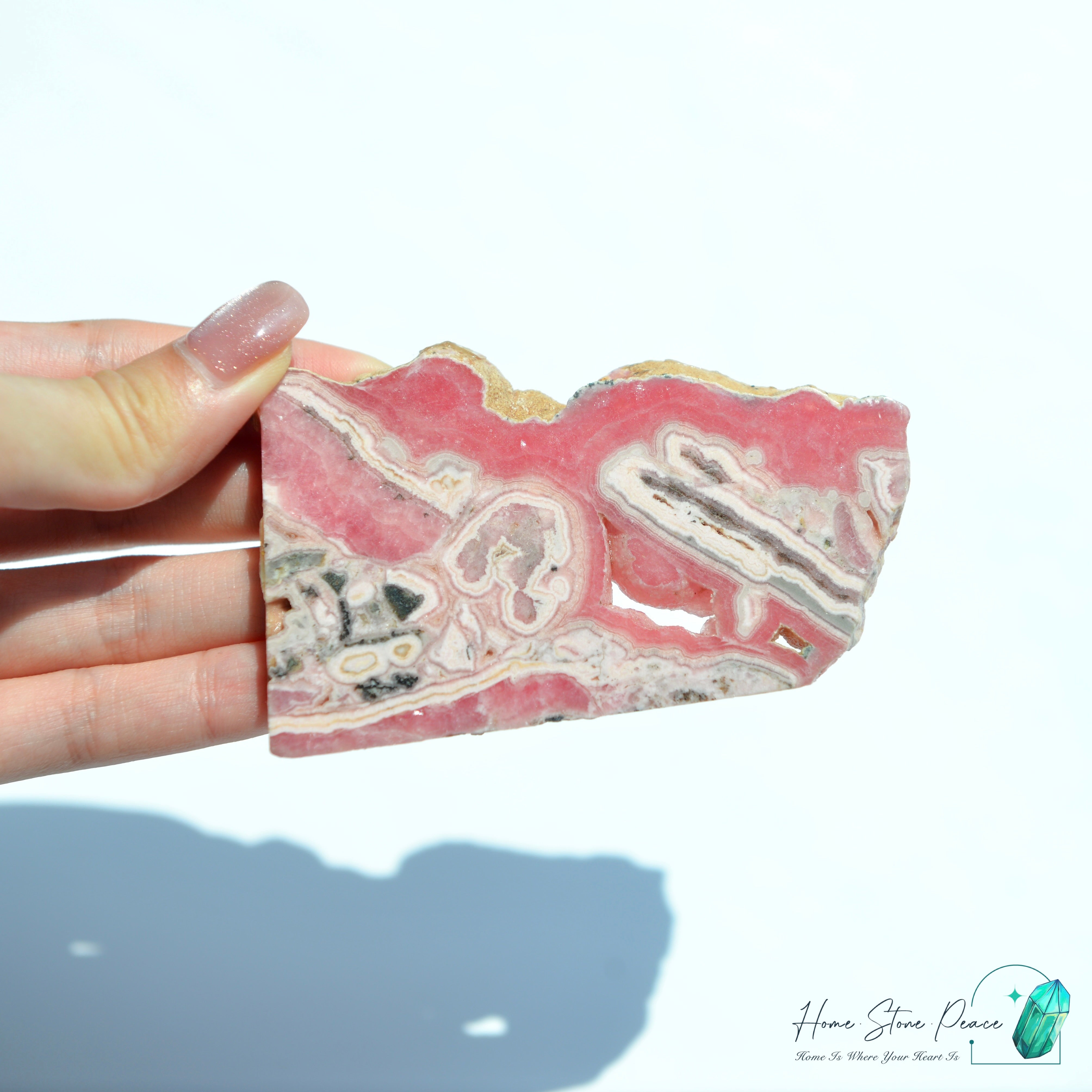 紅紋石片 (菱錳礦) Rhodochrosite Slab