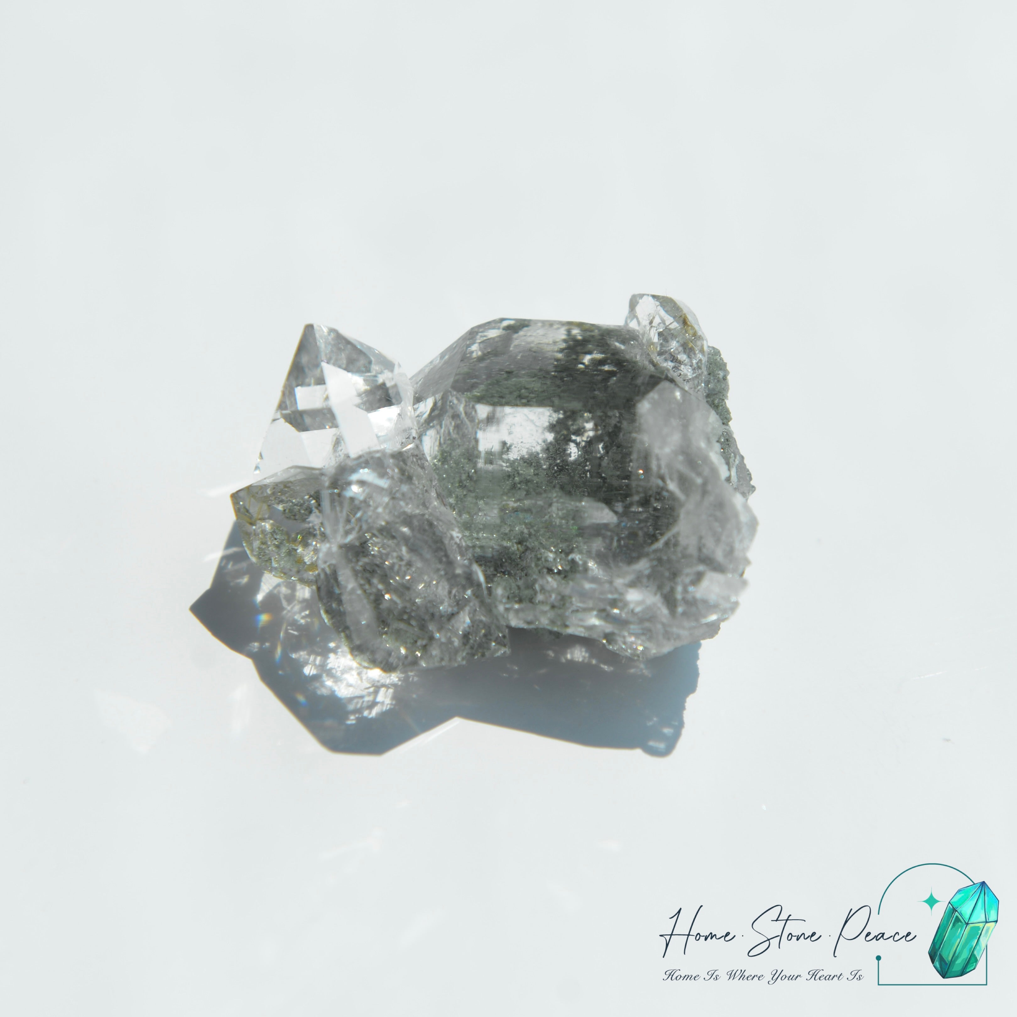 Himalayan Quartz with Green Phantom (Chlorite) 喜馬拉雅山綠幽靈共生水晶