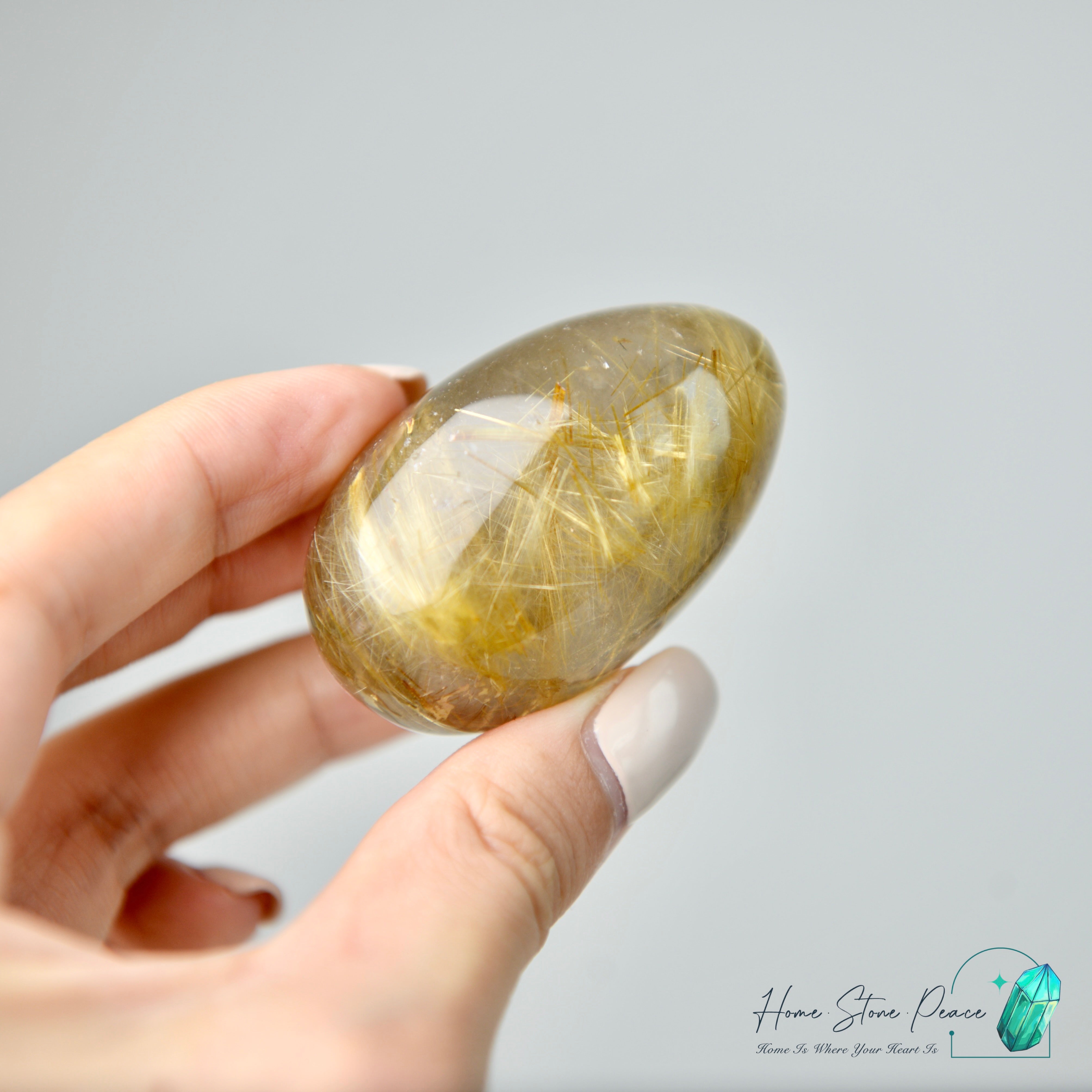 巴西金髮晶蛋 Premium Brazilian Gold Rutilated Egg