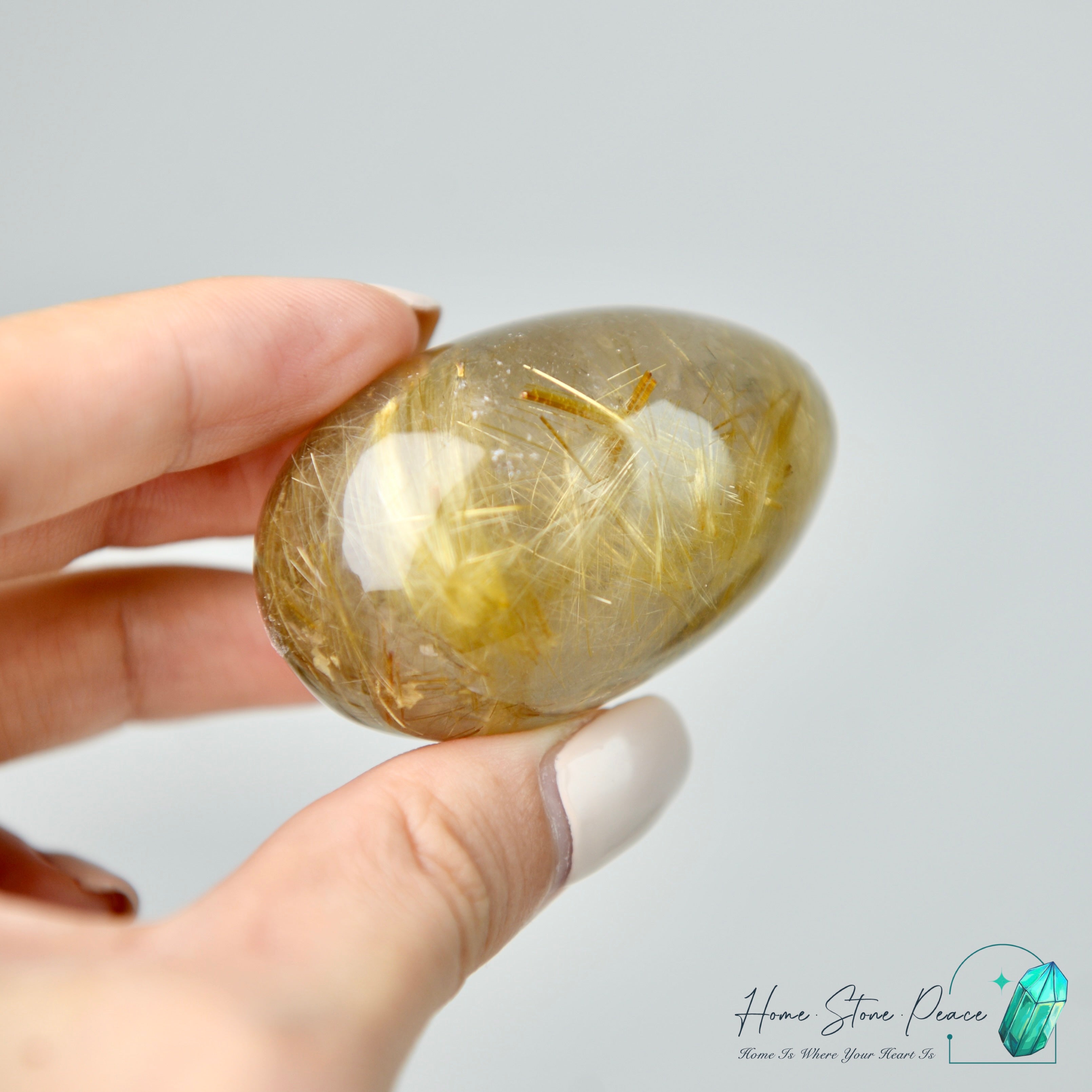 巴西金髮晶蛋 Premium Brazilian Gold Rutilated Egg