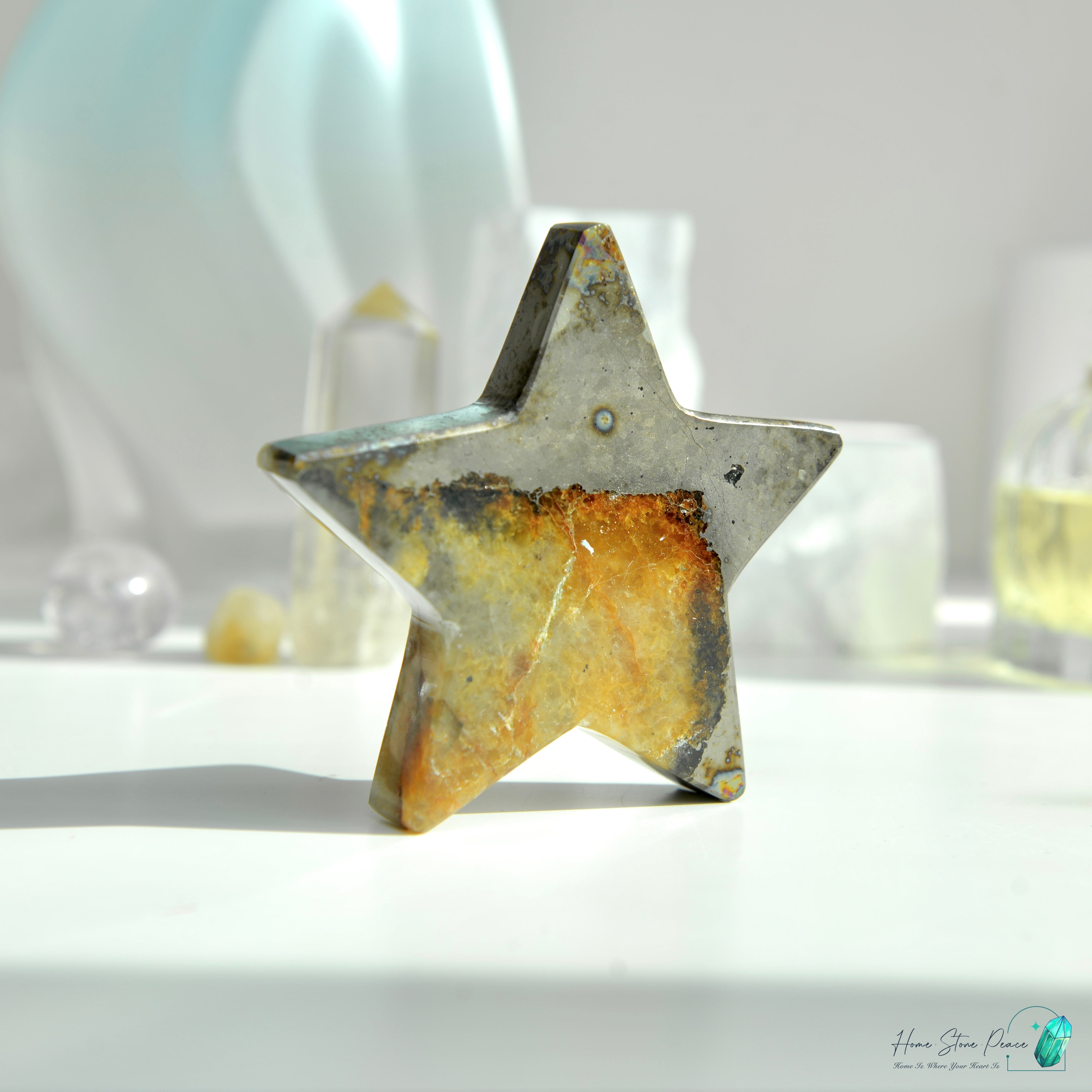 黃鐵礦黃膠花星星 Pyrite Golden Healer Star