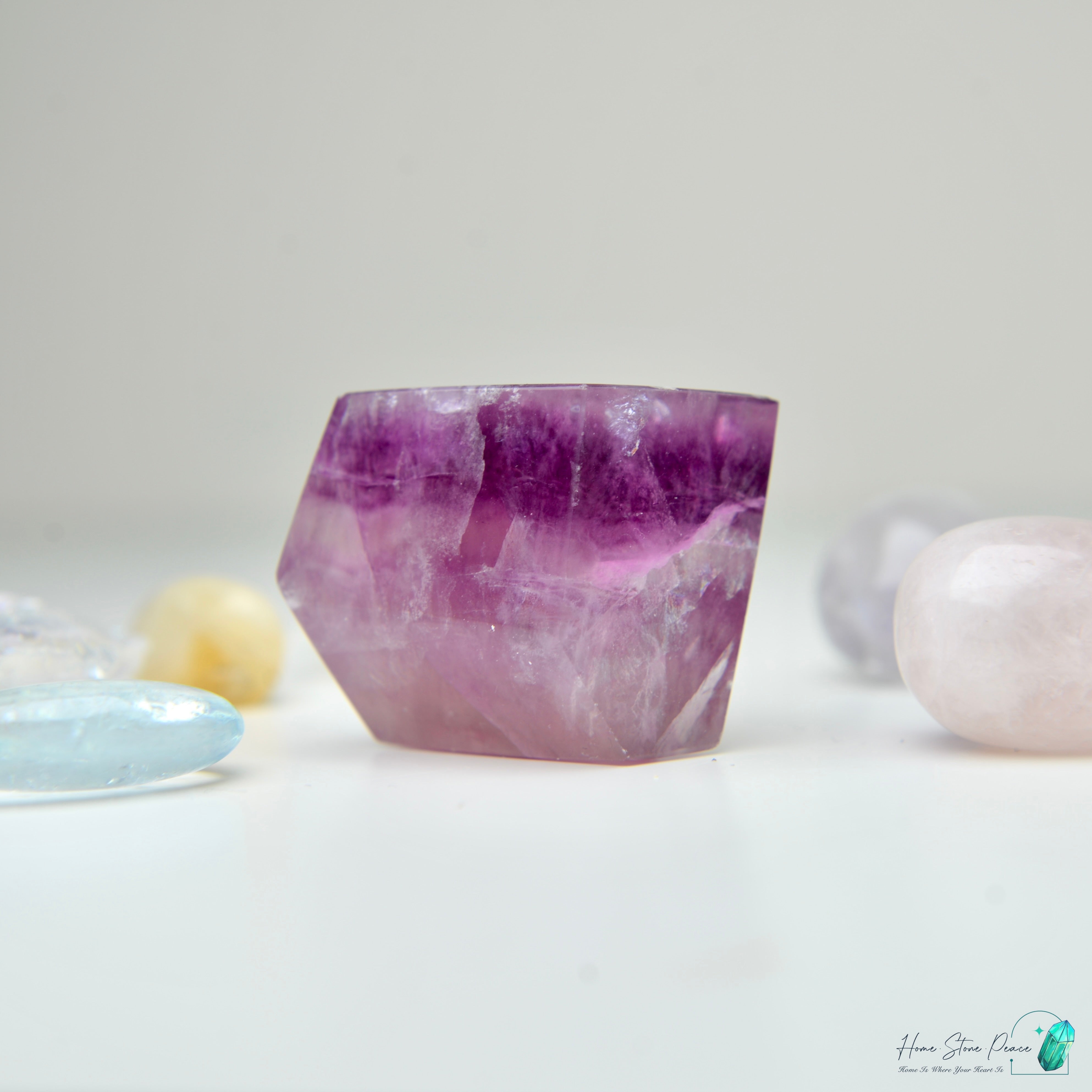 紫螢石隨形(含彩虹) Purple Fluorite Free Form with Rainbow
