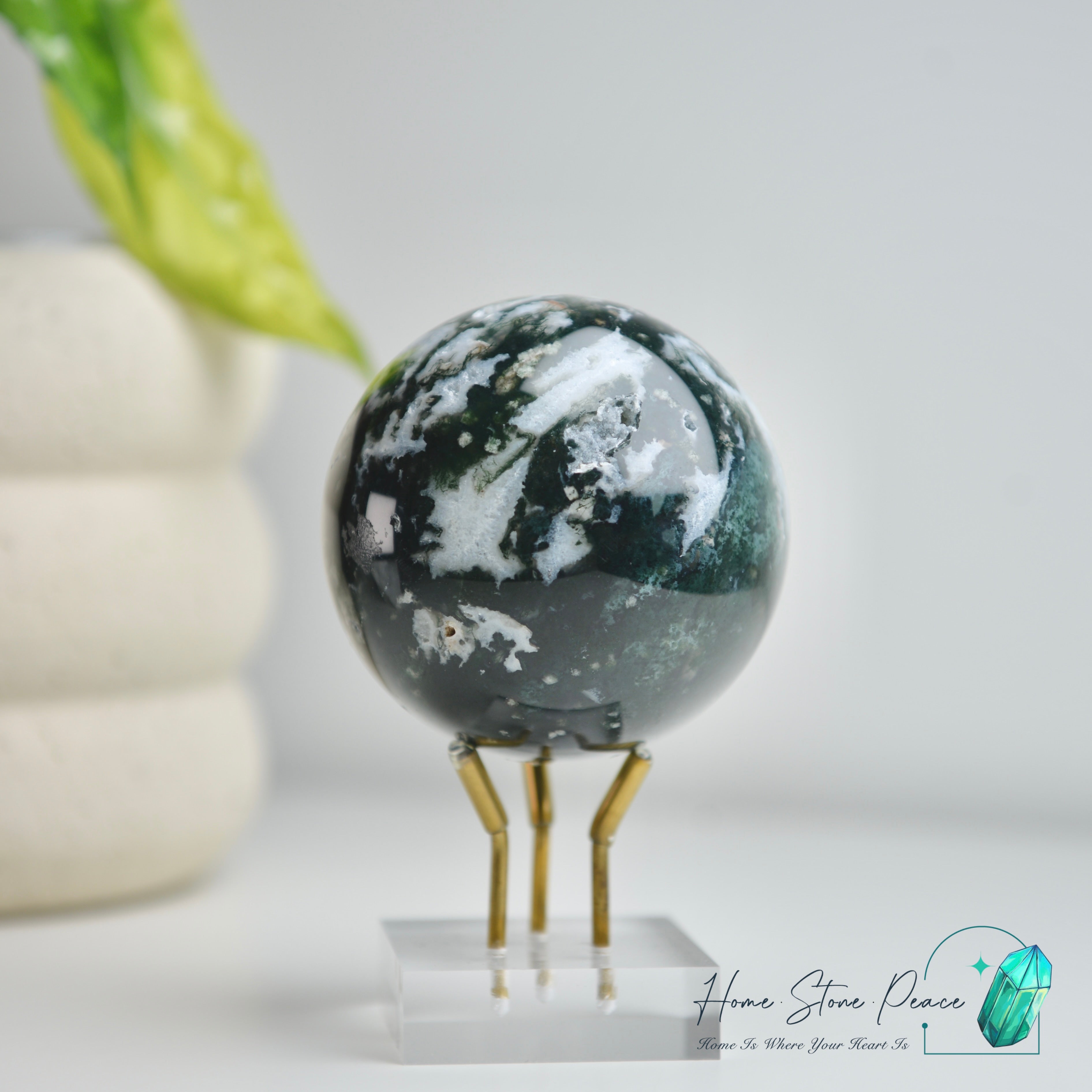 Moss Agate Sphere 水草瑪瑙球