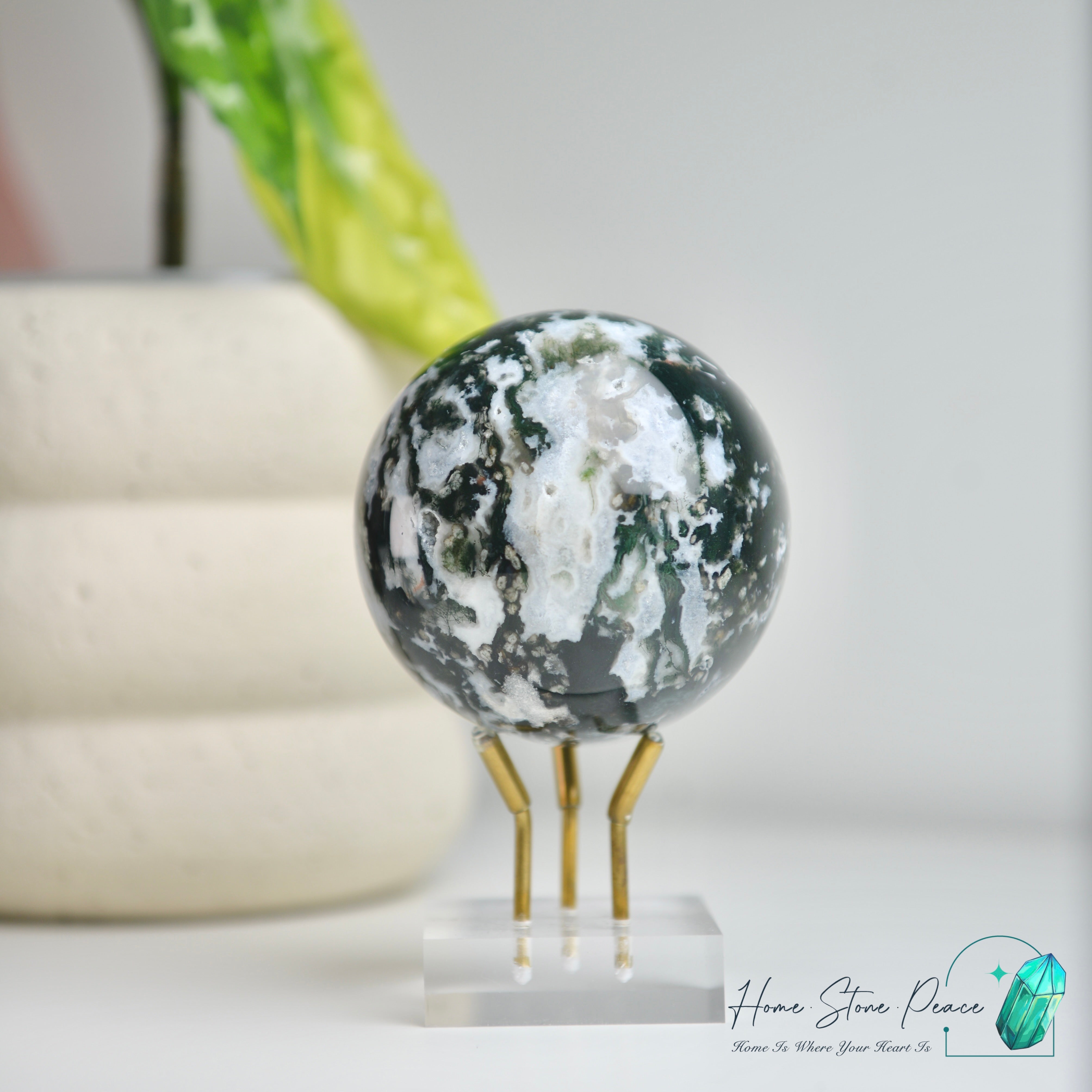 Moss Agate Sphere 水草瑪瑙球