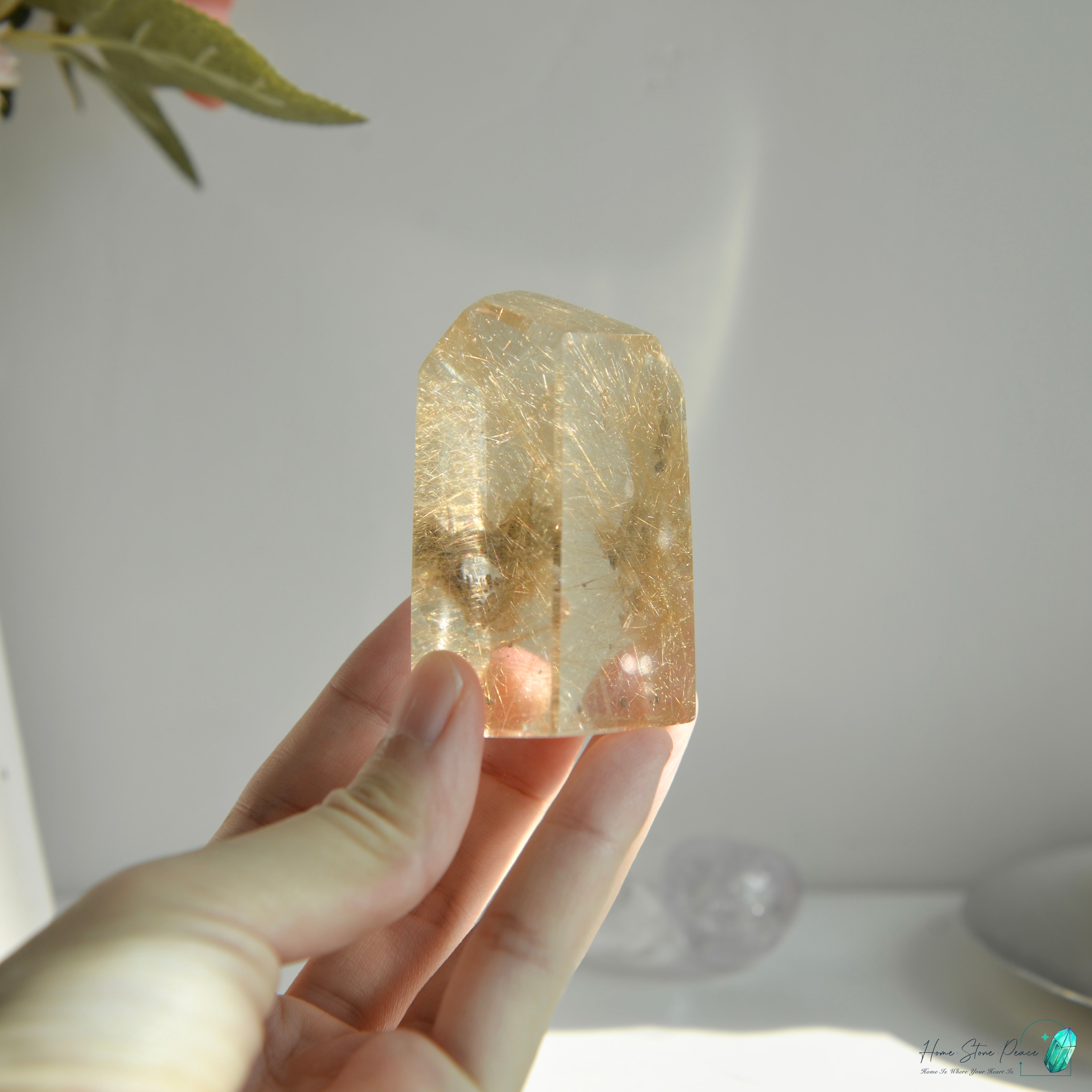 巴西金髮晶四方柱 Brazilian Gold Rutilated Short Tower