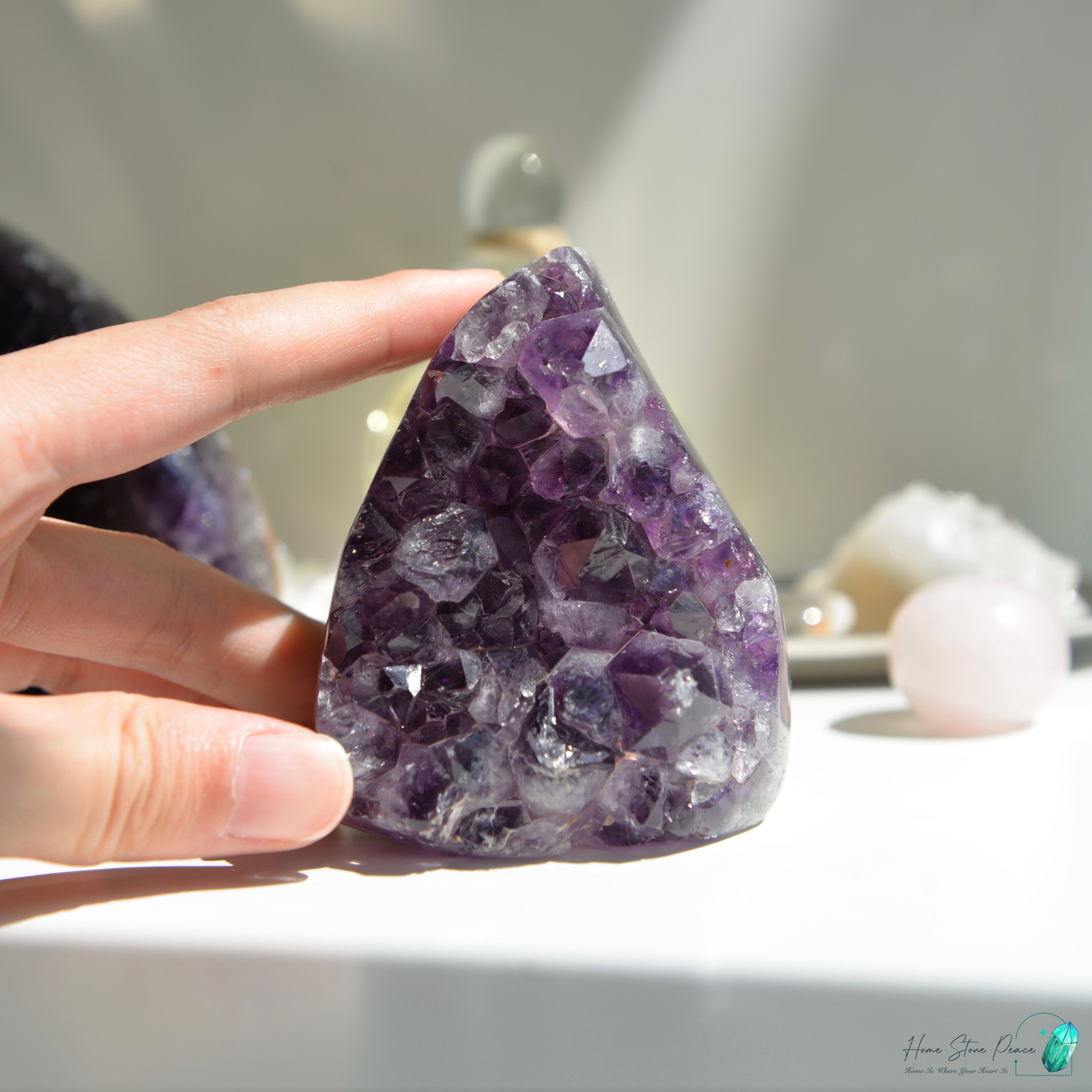 貝殼紋碧玉紫水晶火焰 Amethyst Flame with Jasper