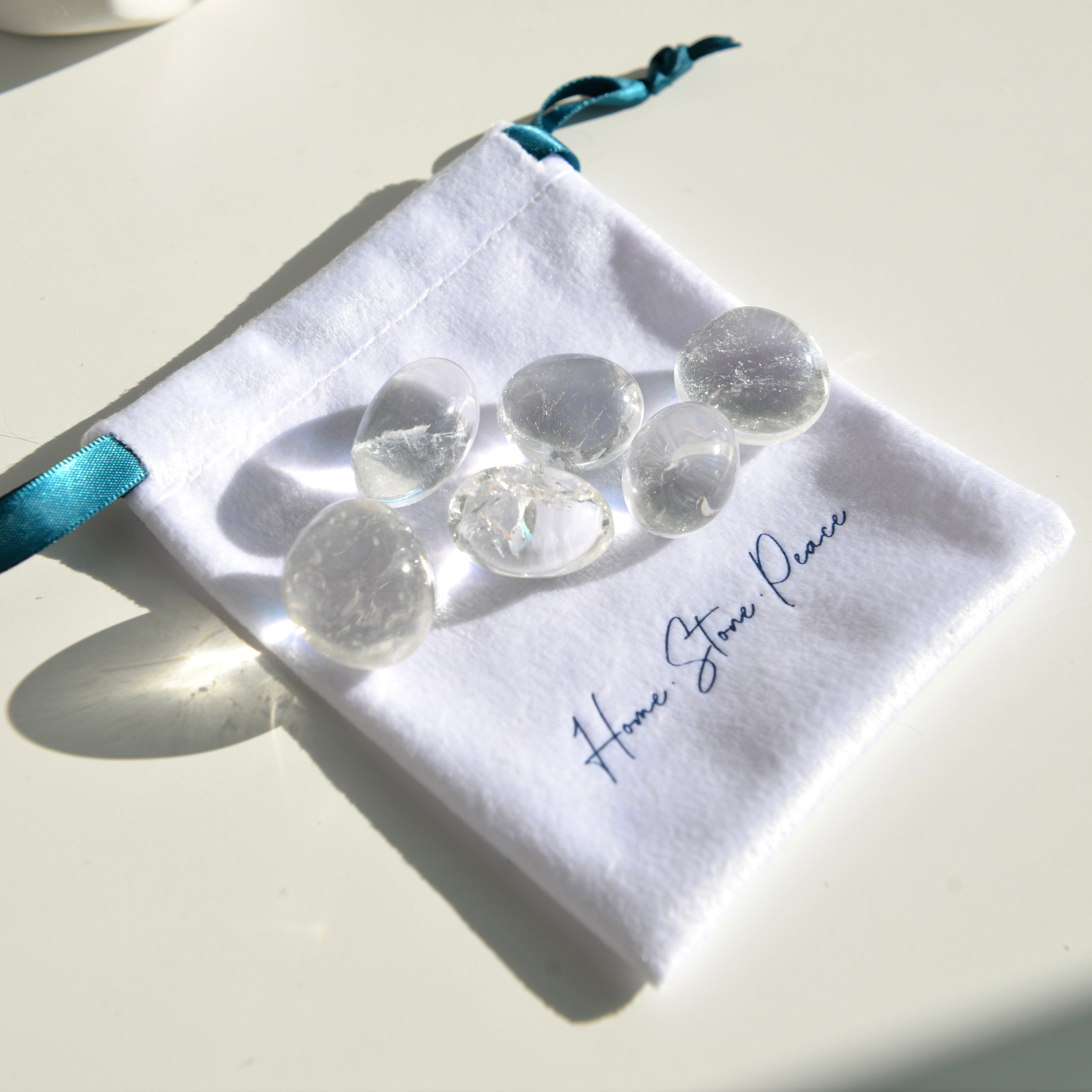 白水晶六粒小袋 Clear Quartz Tumbles 6 Pieces Set