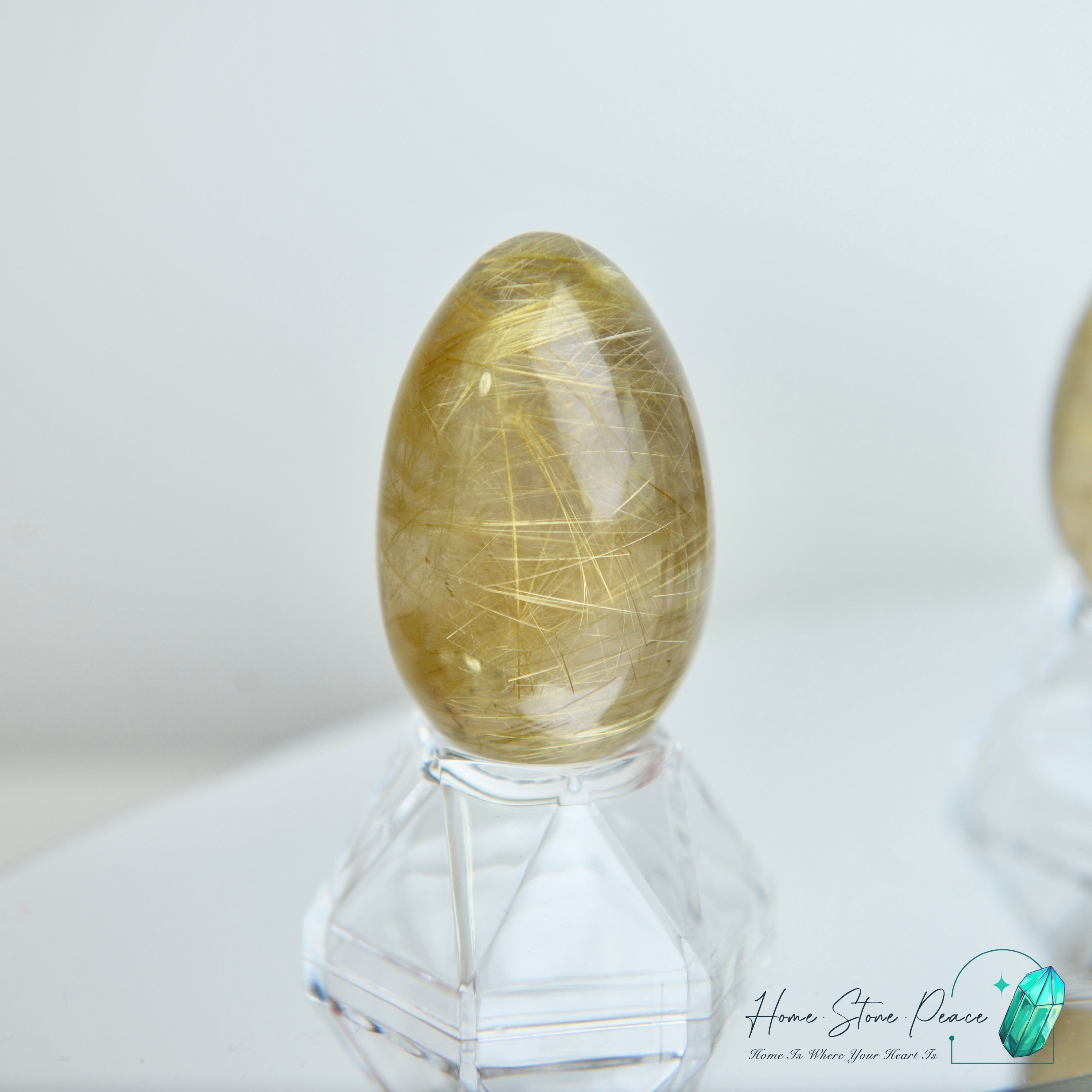 巴西金髮晶蛋 Premium Brazilian Gold Rutilated Egg