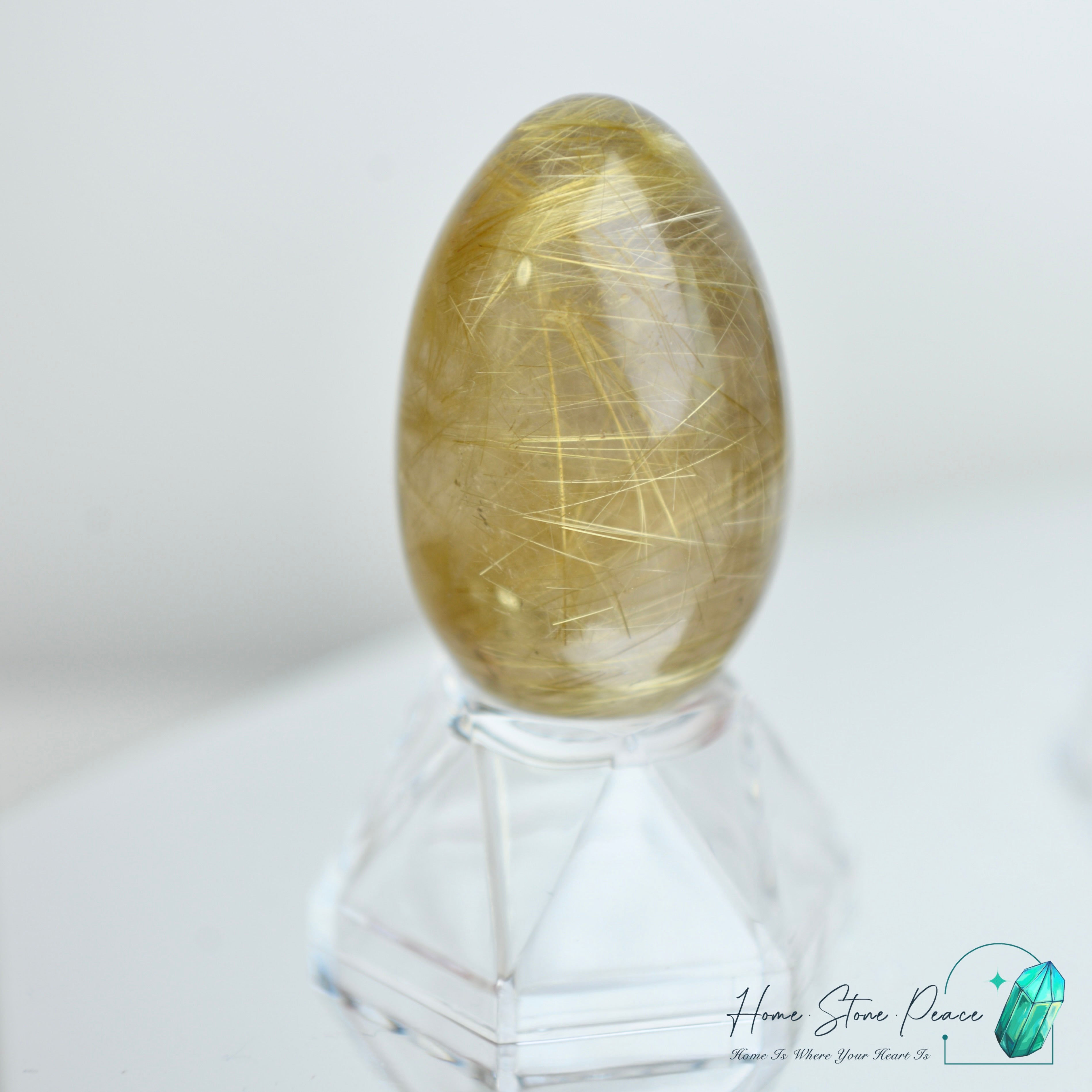 巴西金髮晶蛋 Premium Brazilian Gold Rutilated Egg