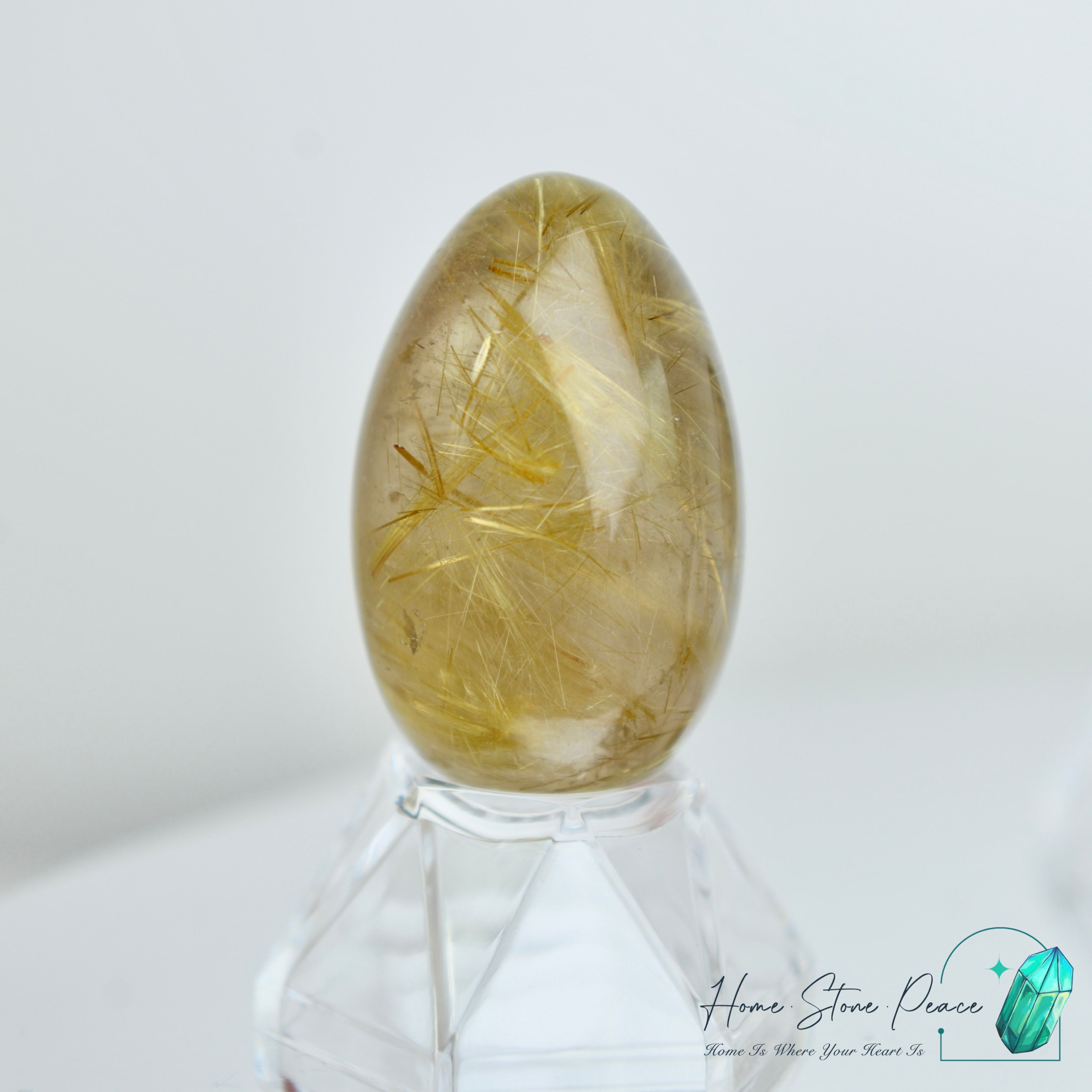 巴西金髮晶蛋 Premium Brazilian Gold Rutilated Egg