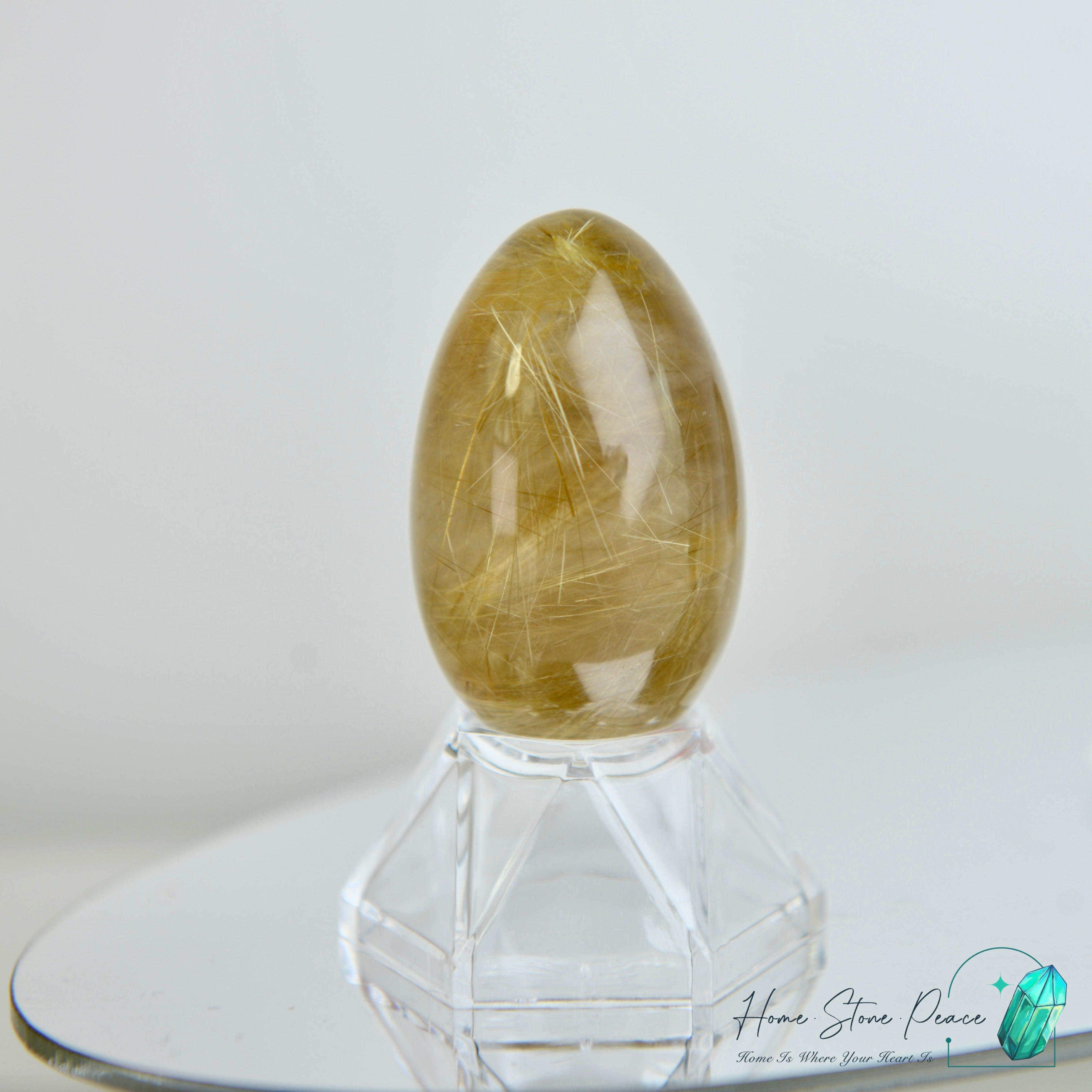 巴西金髮晶蛋 Premium Brazilian Gold Rutilated Egg