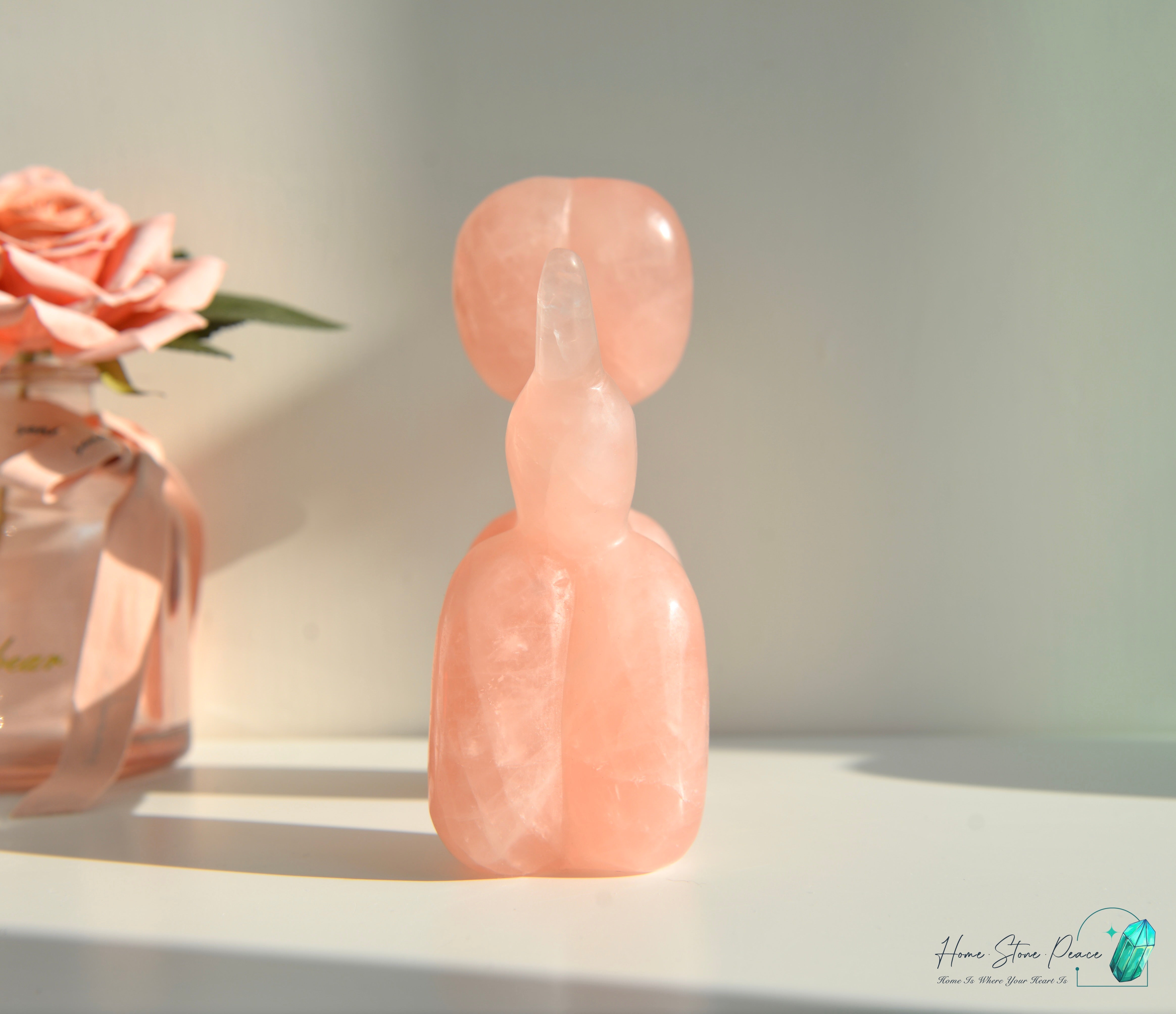 粉紅水晶氣球狗(大) Rose Quartz Balloon Dog (Large)